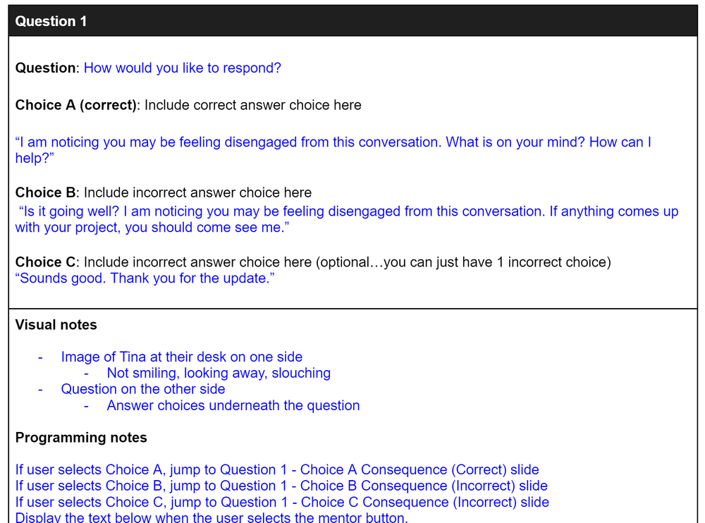 Scenario Based eLearning — Isabella Hashimoto - Instructional Designer