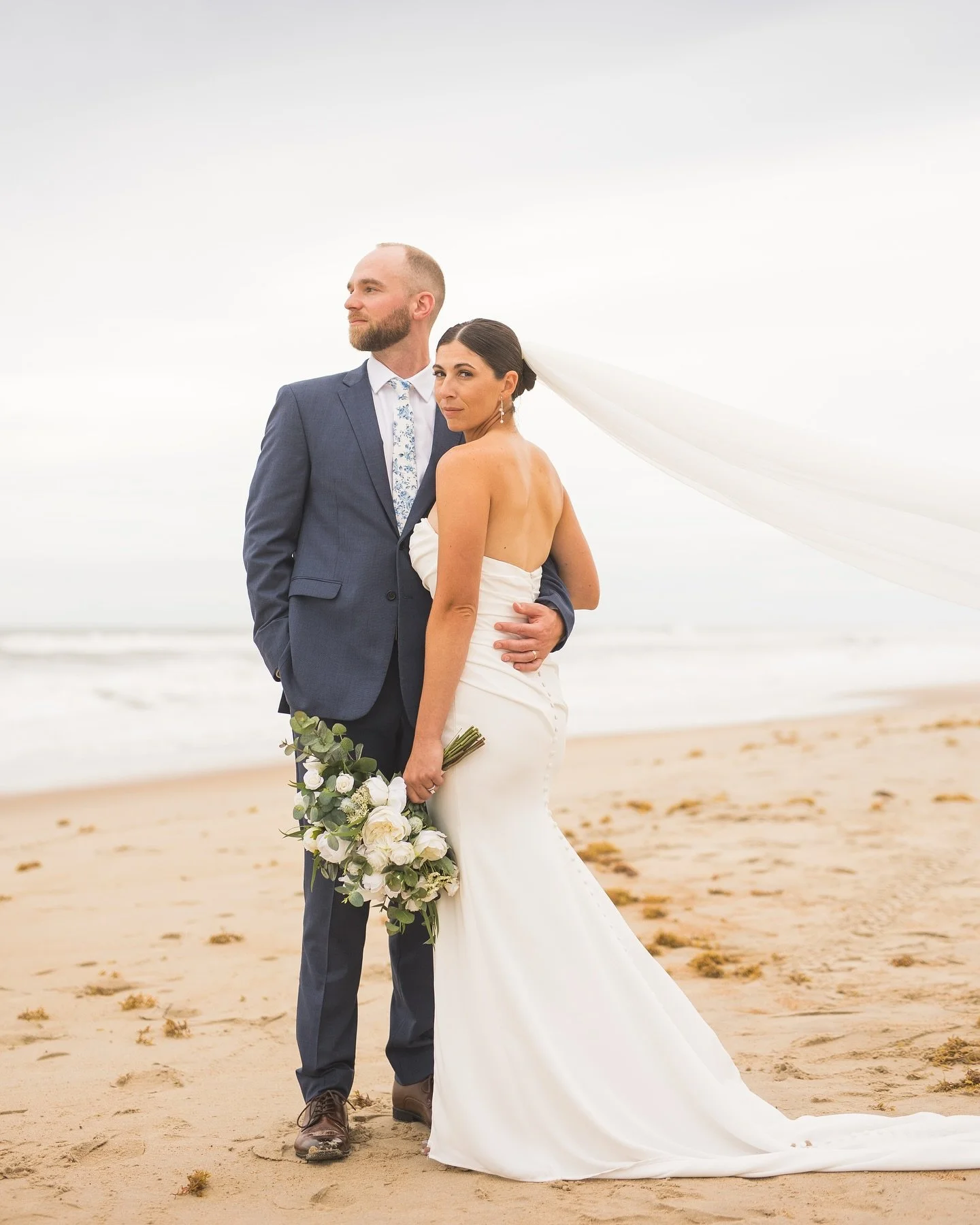 Love and the sea breeze were in the air as Carol &amp; Brandon said &lsquo;I do&rsquo; at The Pine Island Lodge in Corolla, NC. 🌊💍 These two college coaches, who met while leading their teams, have been coaching each other through life ever since. 