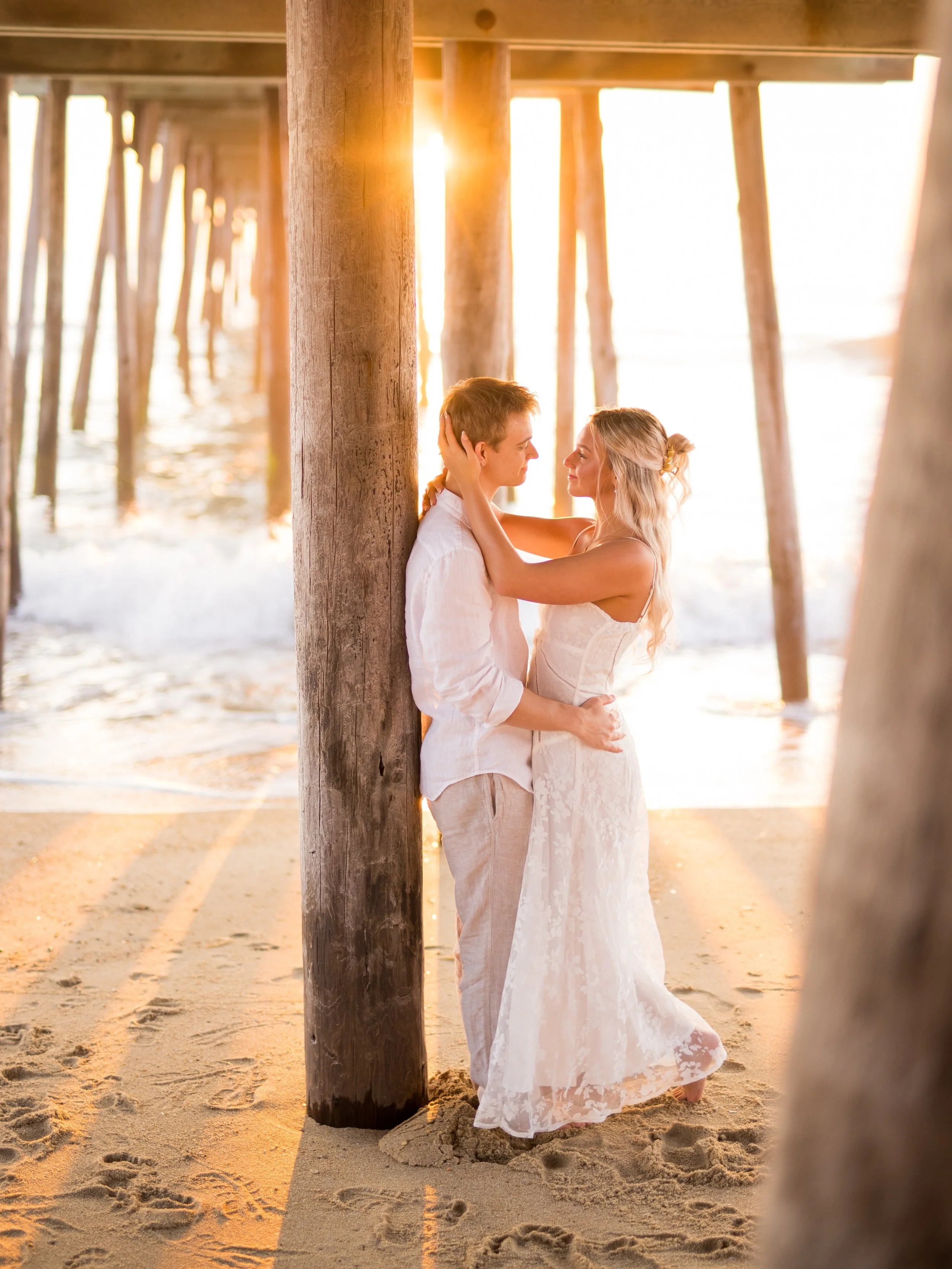 Sunrise engagement sessions might be our new fav! Emma &amp; Logan were so much fun to work with and we seriously had some of the prettiest light! Cannot wait for more sun-kissed sunrise sessions this summer!! #outerbanks #engagement #destinationenga