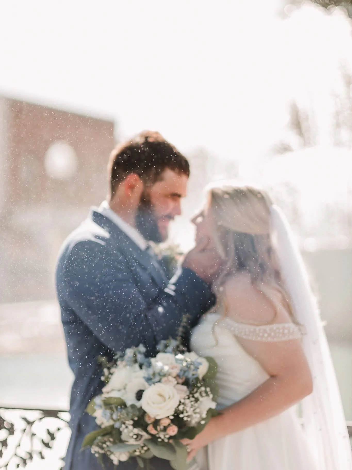 Stealin&rsquo; kisses in the mist ❤️ Yesterday was such a dreamy wedding!