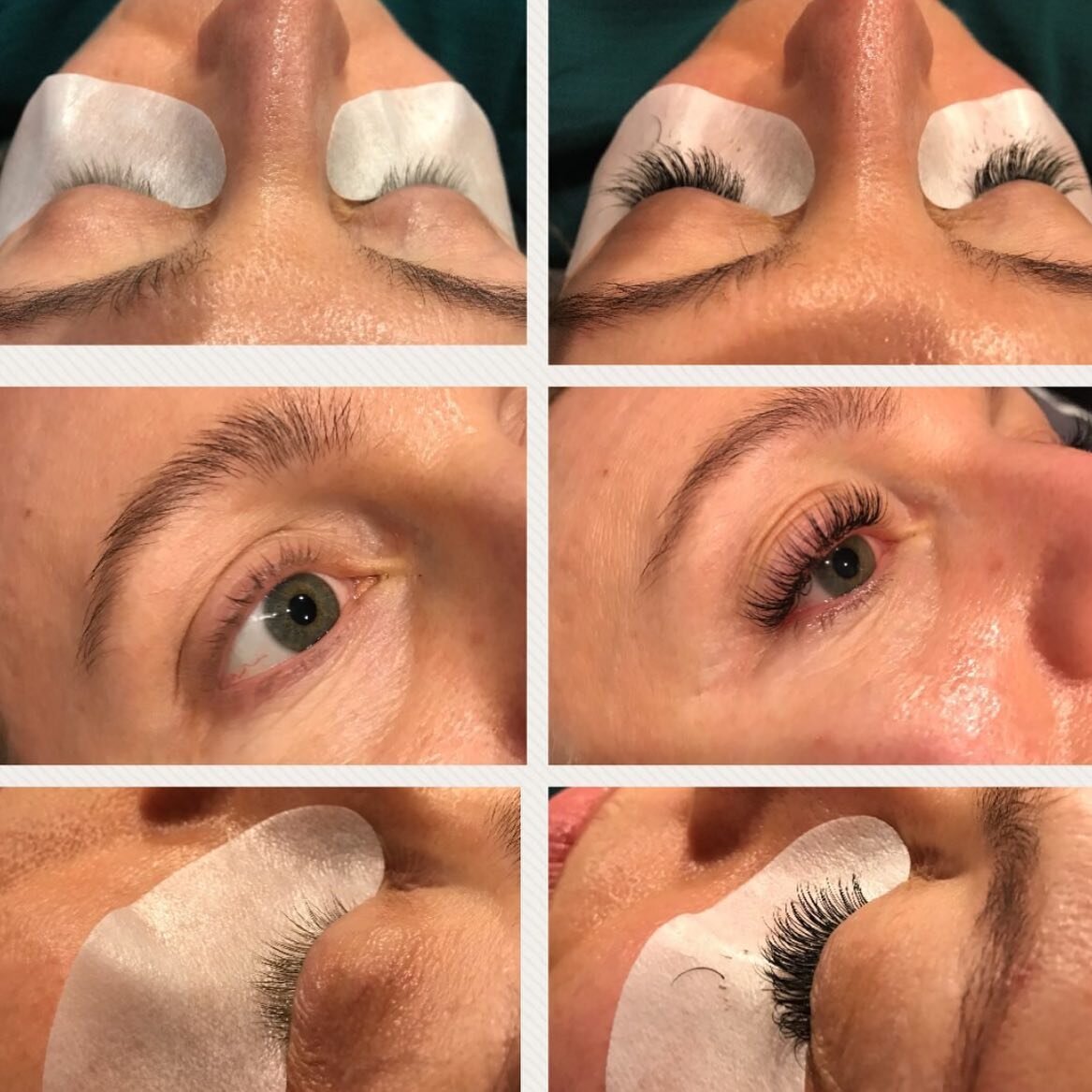 Before/after classic lash extensions