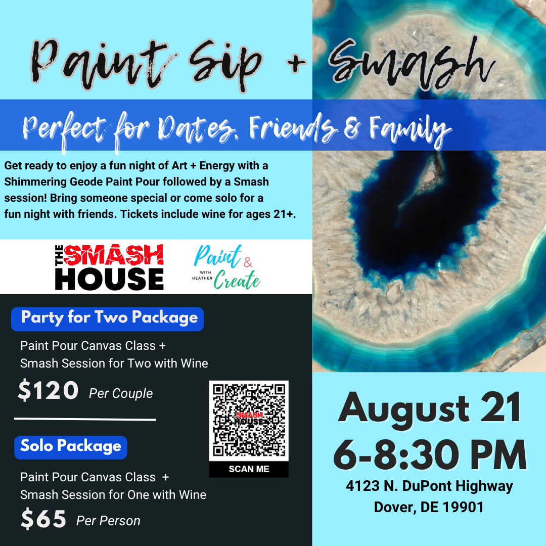 Paint Pour, Smash + Sip