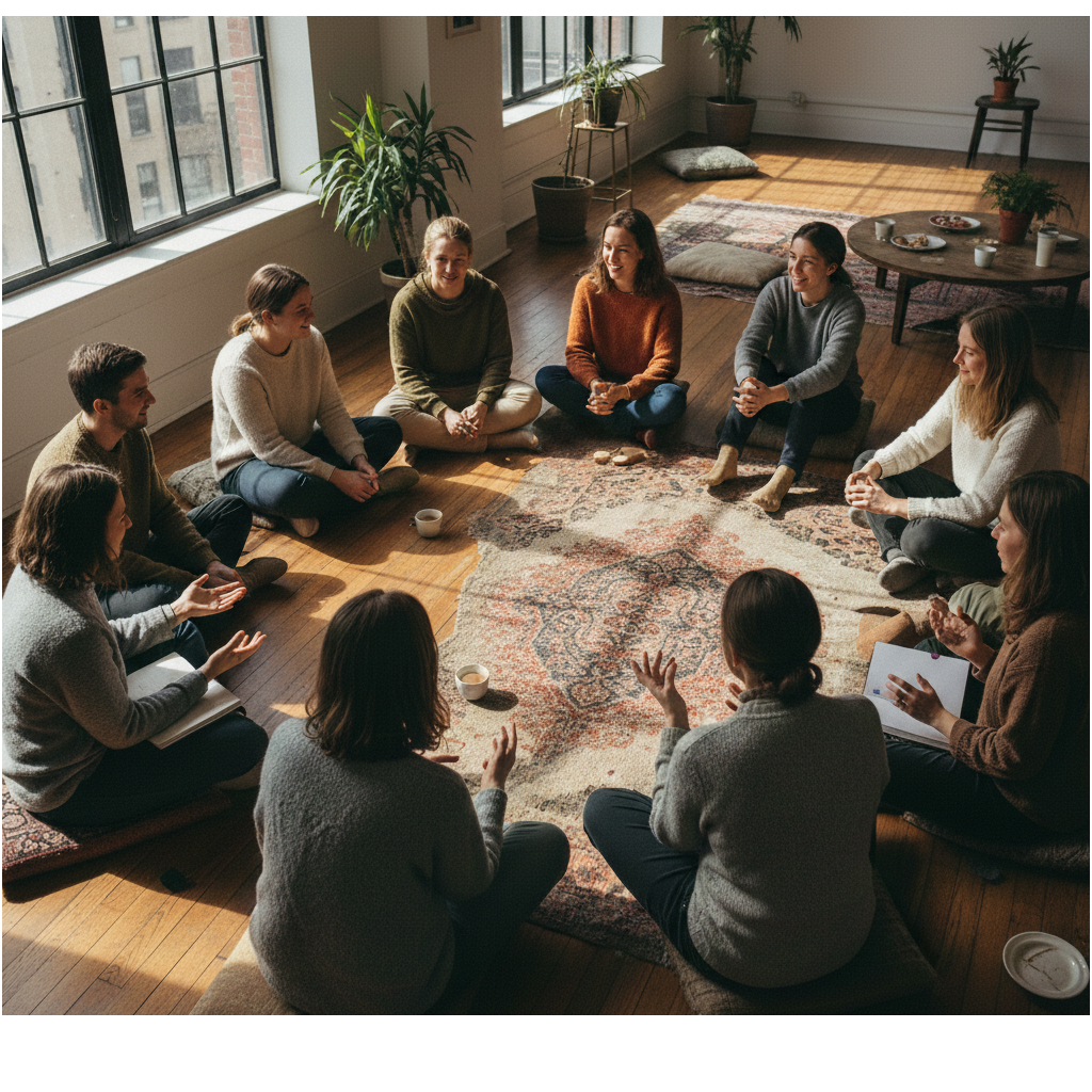 people sitting in the Open Circle