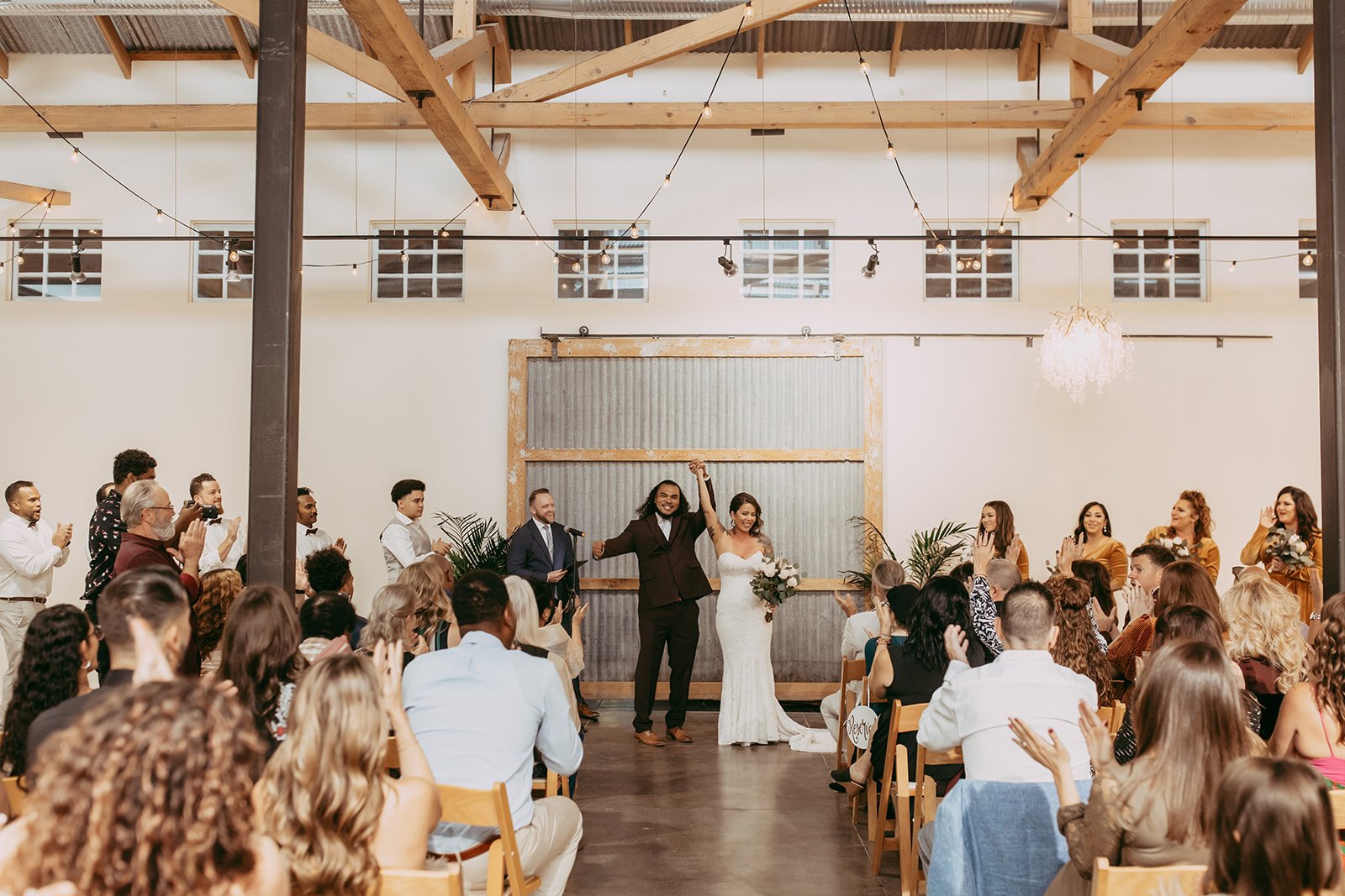 Capture the perfect bridal portrait at The Westport. Our historic Ballroom in Downtown Chico features an original tin barn door —the ideal architectural backdrop for your wedding gown and post-nuptial photos.