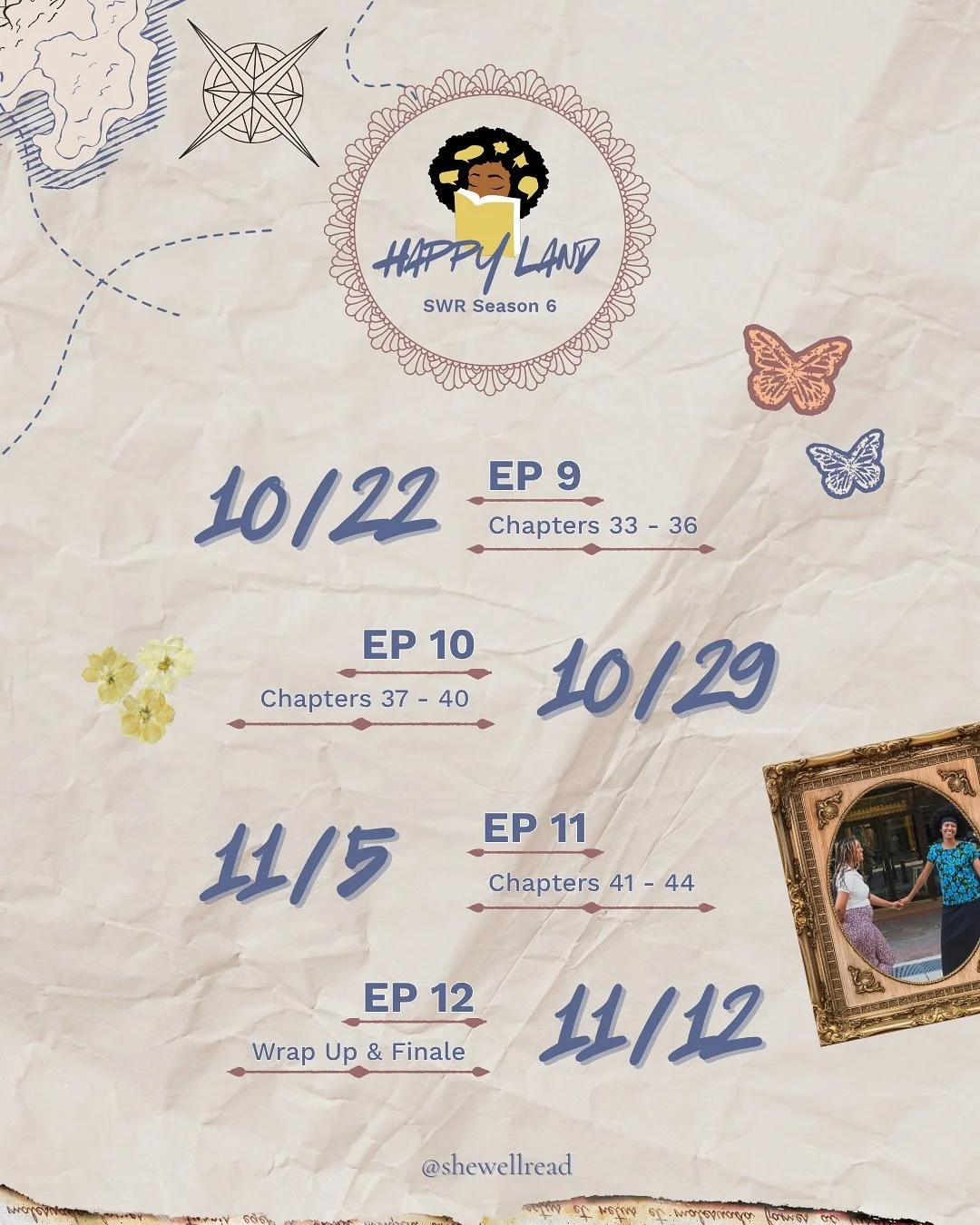 The Kingdom is crumbling, and the drama is drama-ing. π
This week on She Well Read, we’re diving into Chapters 33–36 of HAPPY LAND by DOLEN PERKINS-VALDEZ — where four generations finally collide under one roof, secrets unravel, a