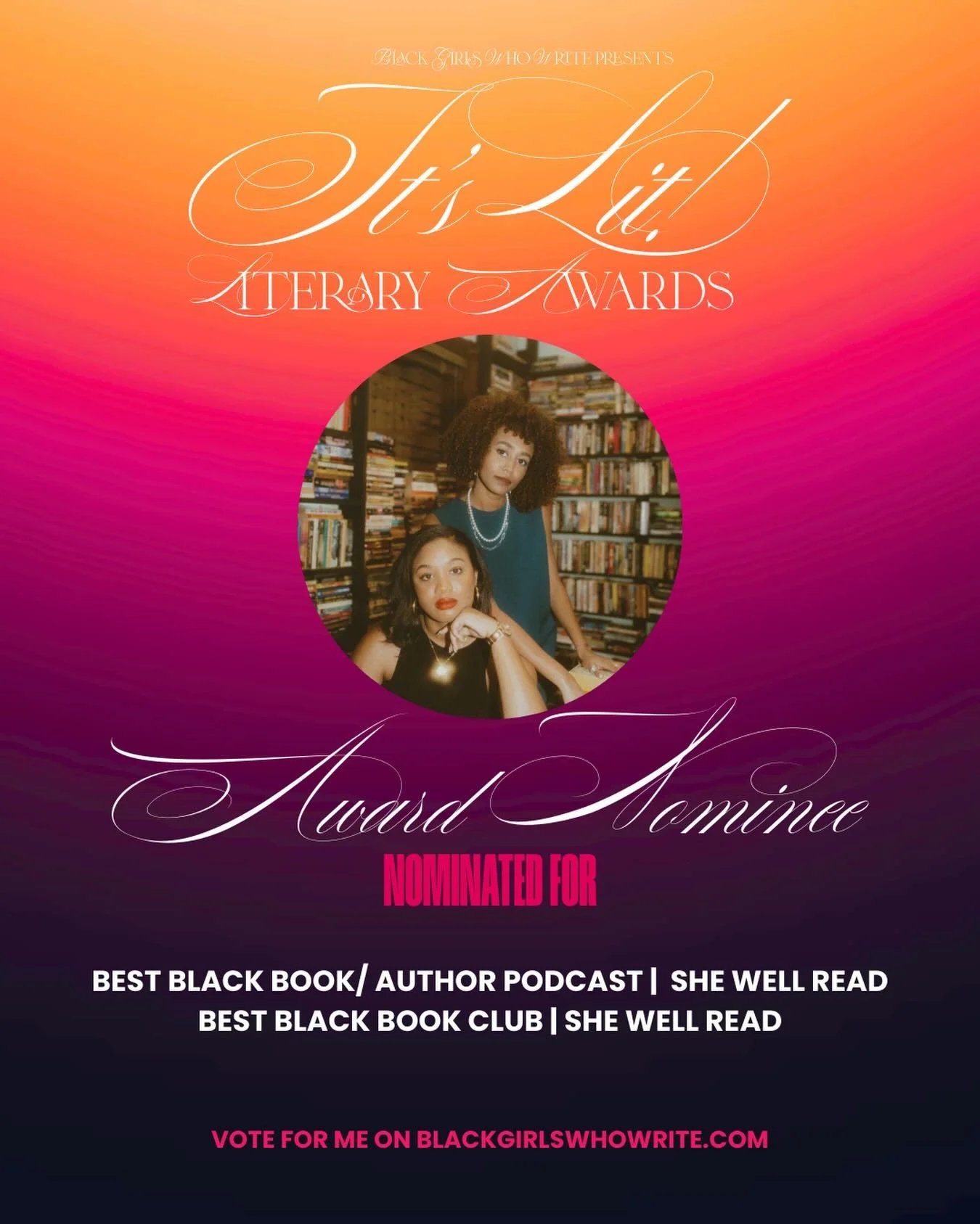 We are incredibly honored to be nominated for the It&rsquo;s Lit Literary Awards in two categories!! 🥹

Thank you to everyone who took the time to nominate us. Your support, listens, shares, and belief in what we&rsquo;re building mean more than we 