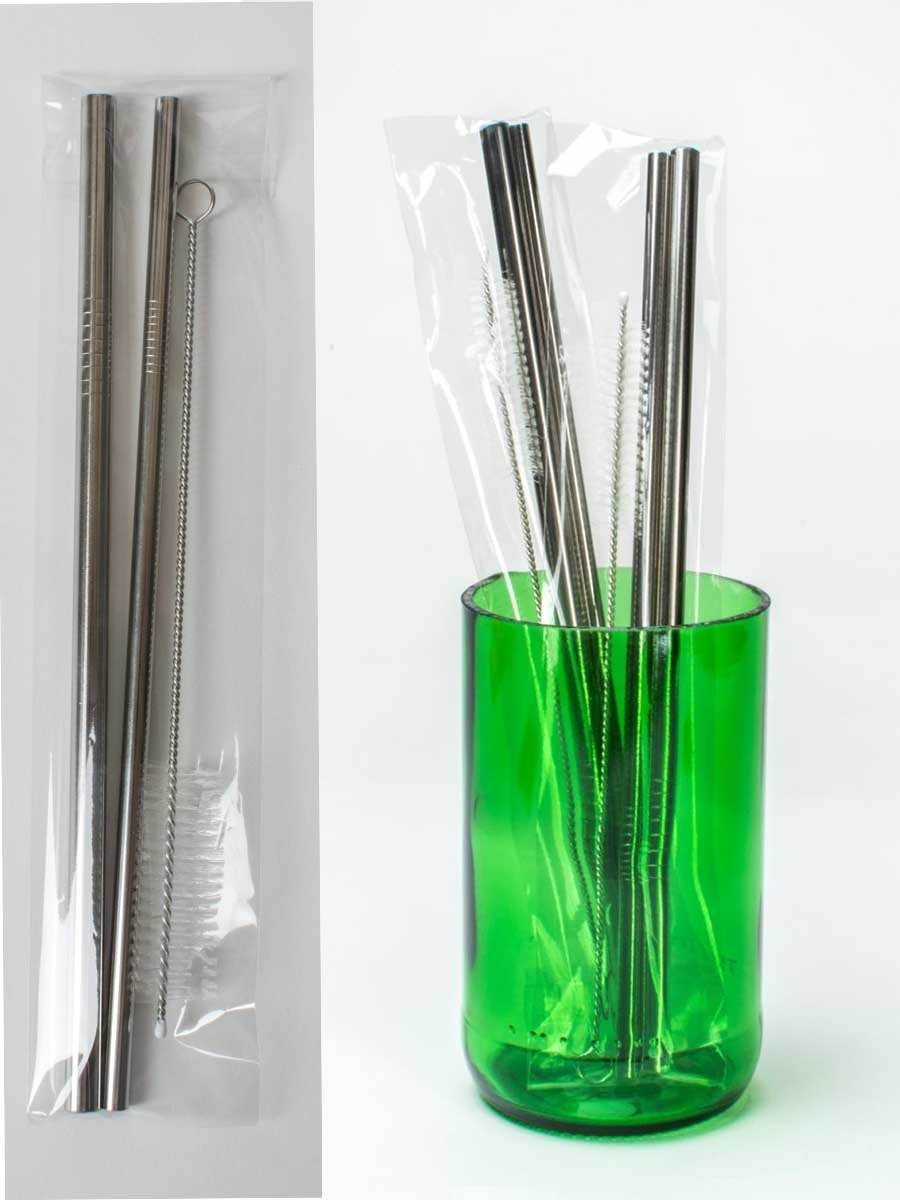 Stainless Steel Straw Set in OPP Bag