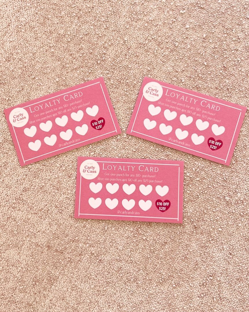 Customer Loyalty Cards are here! Stop by to get your free card today to start earning savings in our store!

💕 Get 1 punch on your card for any $10+ purchase you make in our store! 

💕 Fill your card with 10 punches and save $10 off any $25+ purcha