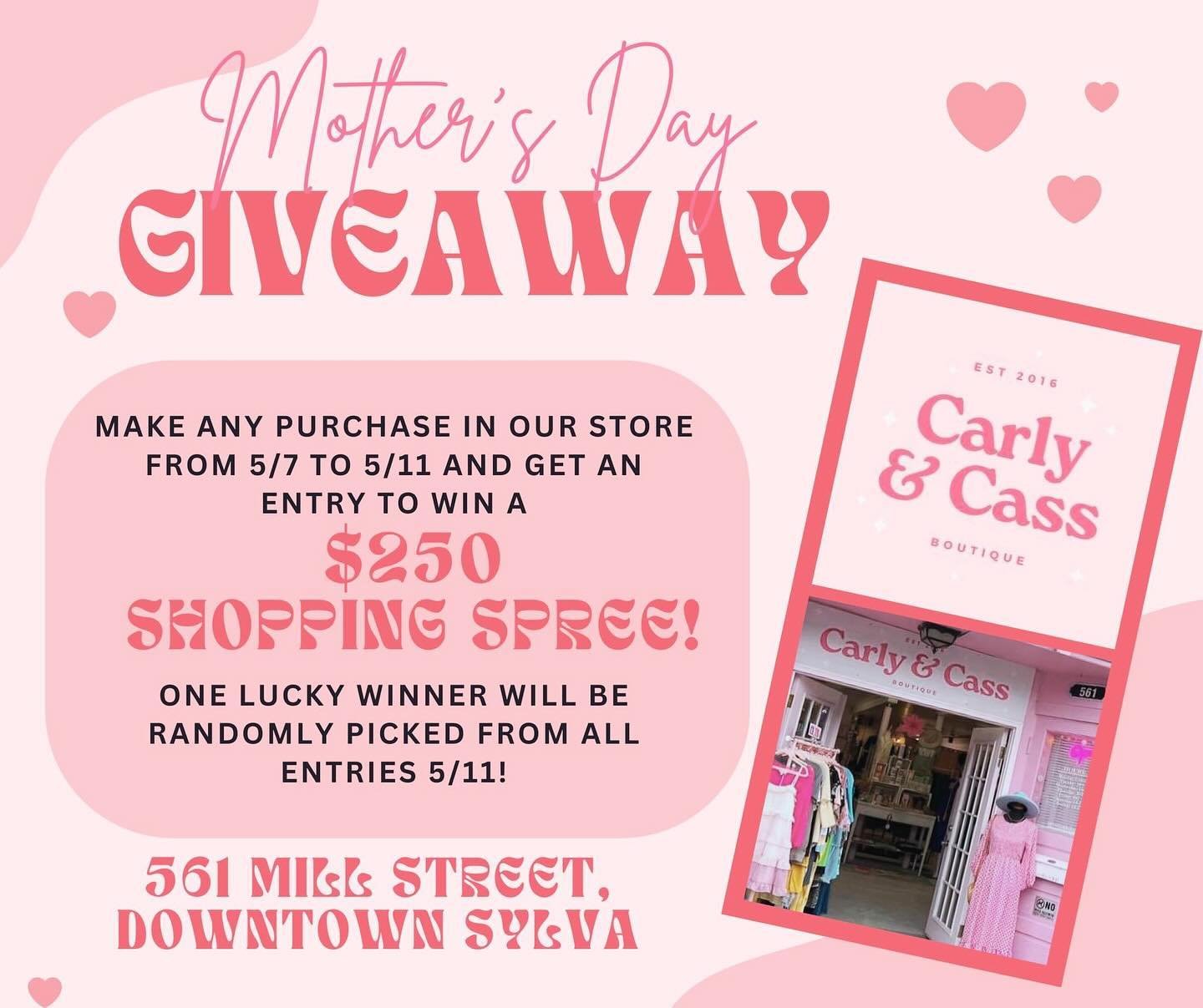 ✨GIVEAWAY!✨ We are giving away a $250 shopping spree in our Sylva store to one lucky winner! 🎁

For a chance to win, make any purchase in our store this week from 5/7 to 5/11 and get an entry ticket. We&rsquo;ll draw one winner randomly from all the