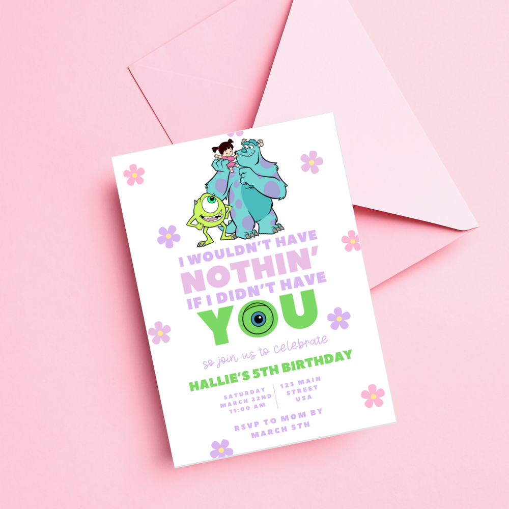 Monsters Inc Birthday Invitation  a party that pops