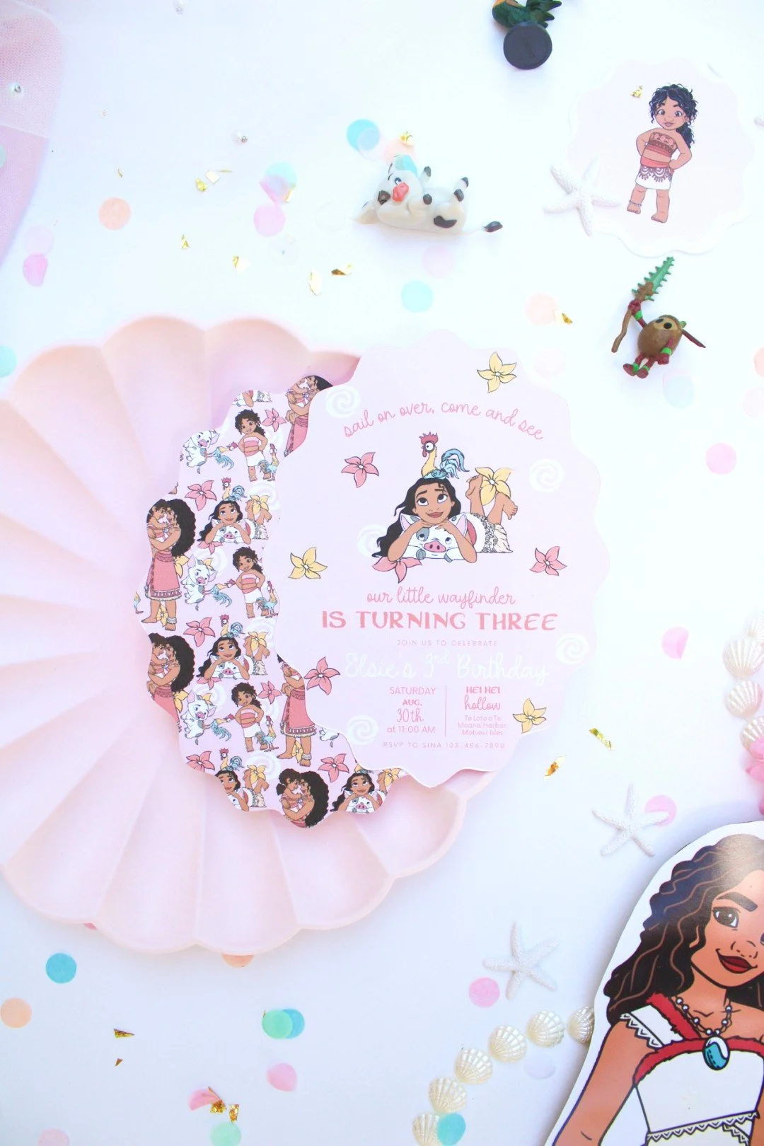 Designing this Moana-inspired invite had me feeling like a true wayfinder! From floral details to movie-themed puns, every piece was crafted with so much love for one special birthday girl. 🌺✨ #CustomInvites #PartyPlanningMagic