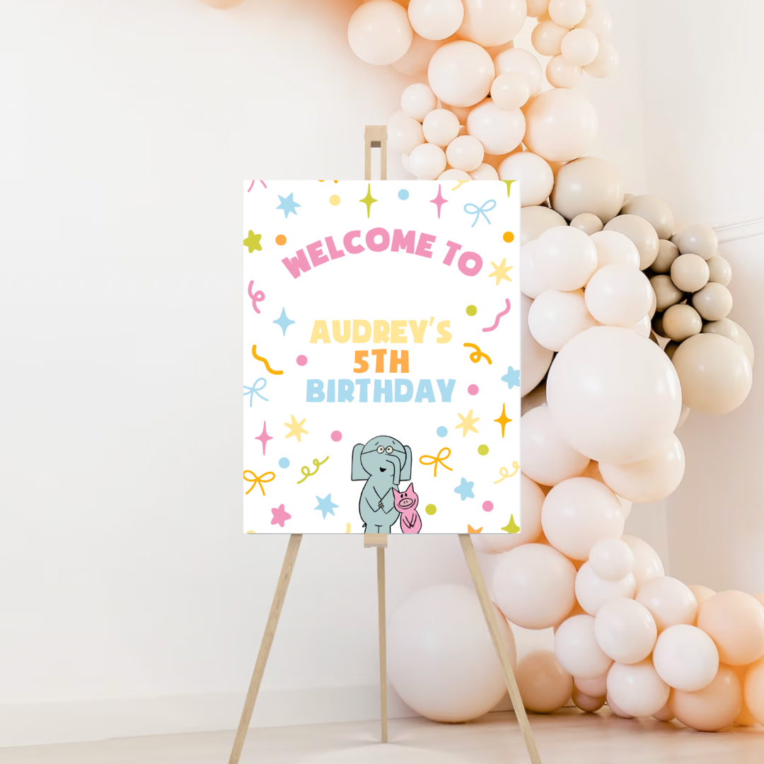 Gerald and Piggie Printable Welcome Sign