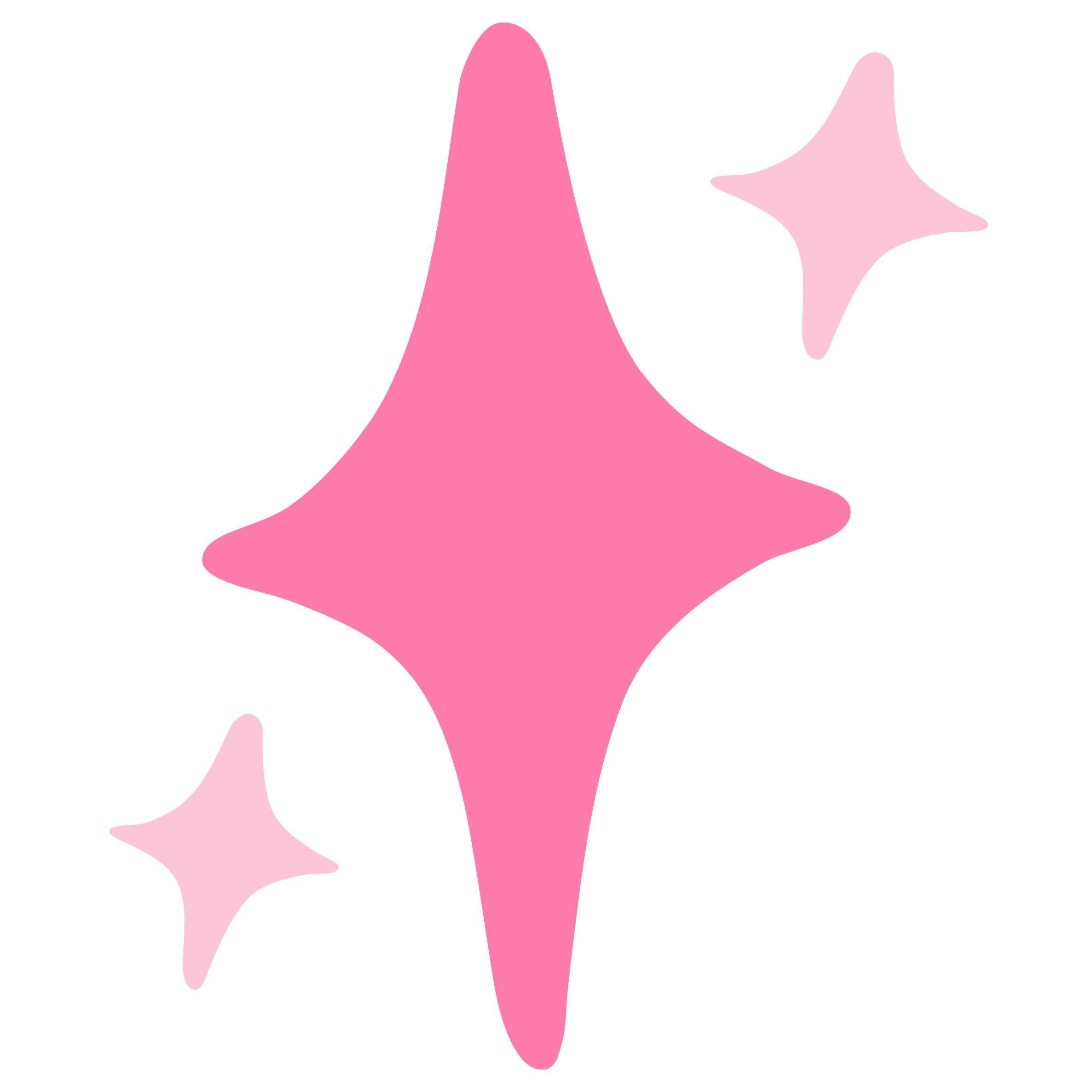 Pink and light purple star-shaped abstract graphic with a black background.