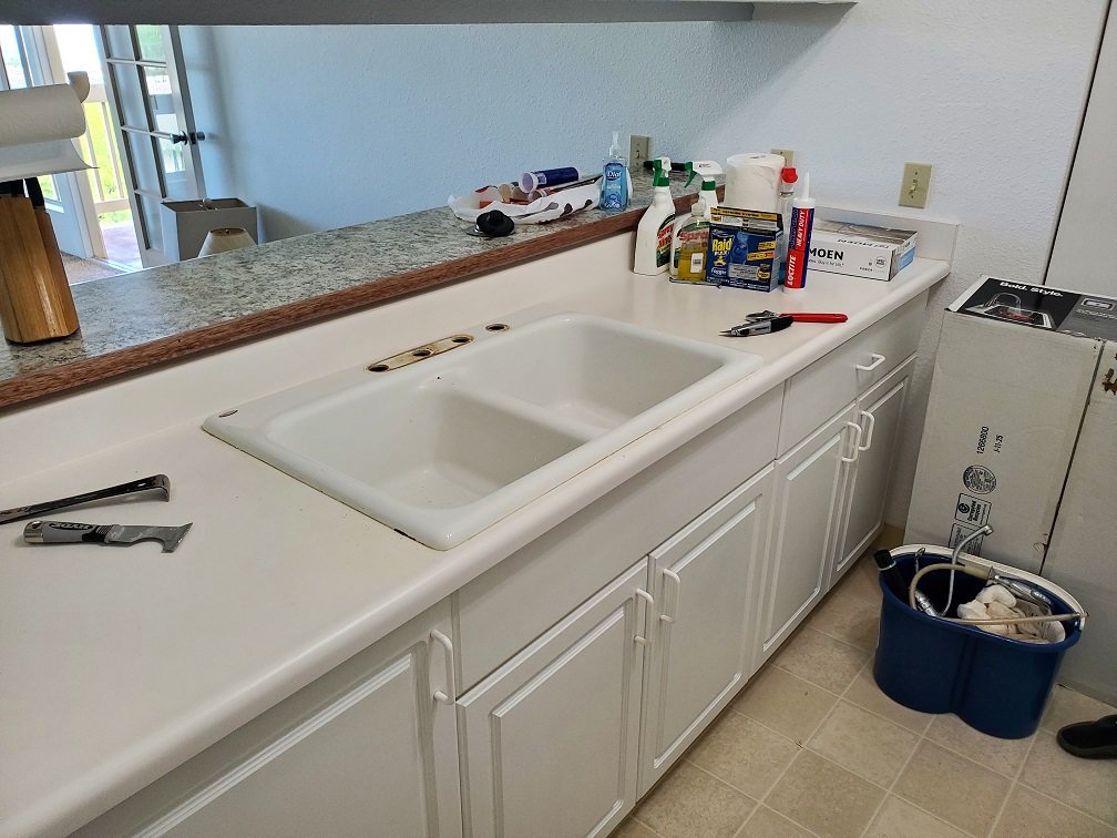 kitchen sink replacement before