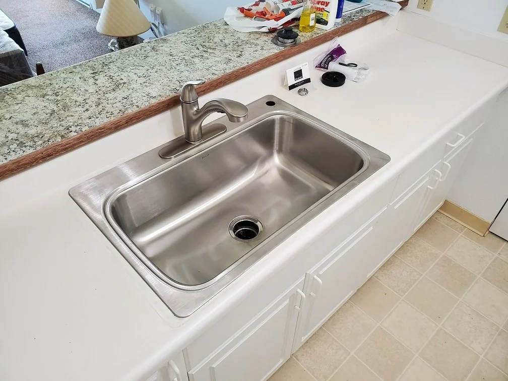 kitchen sink replacement after installation