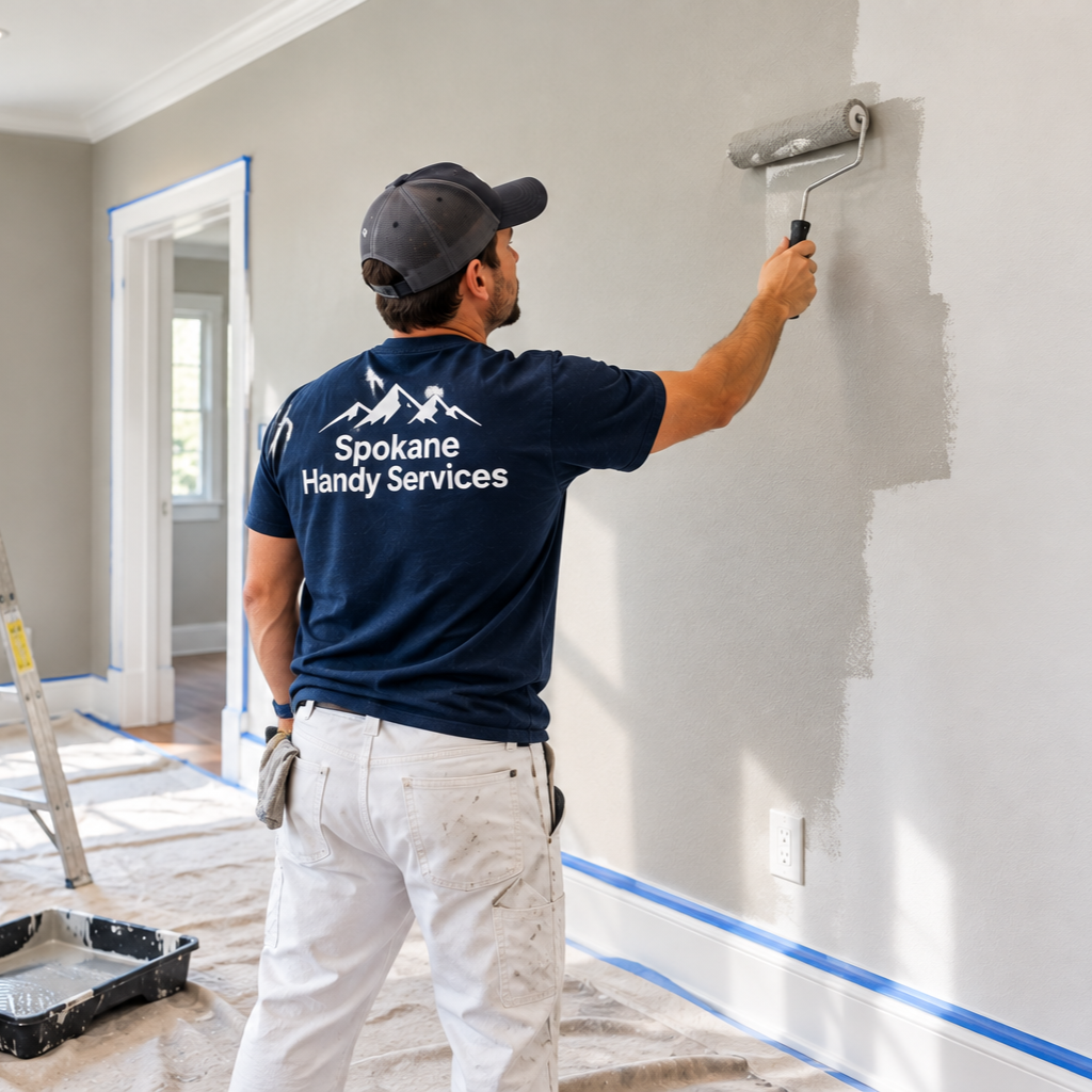 handyman painting interior of home