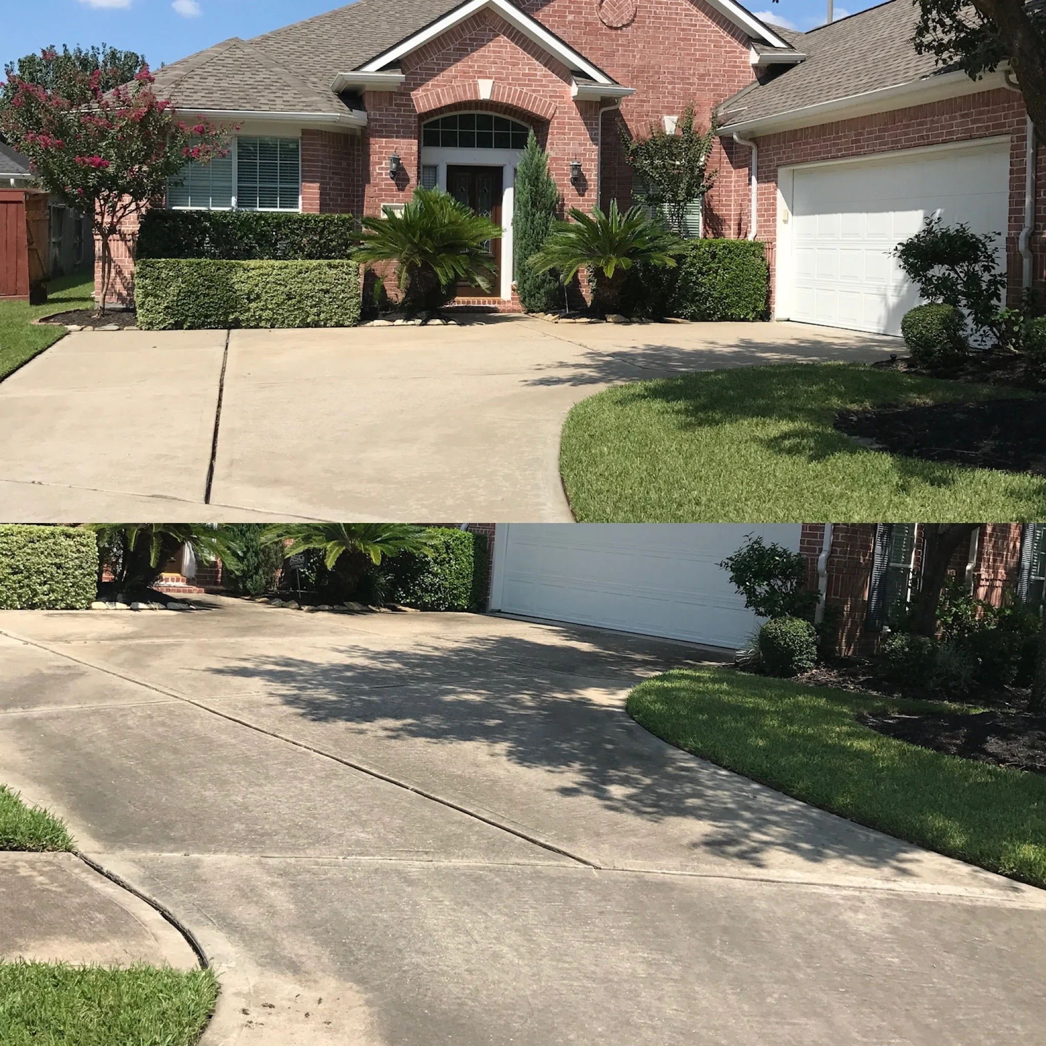 house driveway before & after concrete pressure washing in spokanephoto