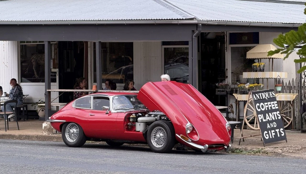 A nod of appreciated from an E Type Jag