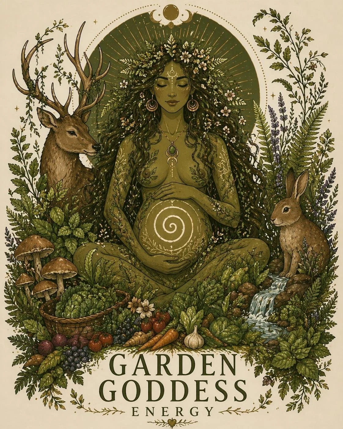 Goddess Garden Energy 3" Sticker