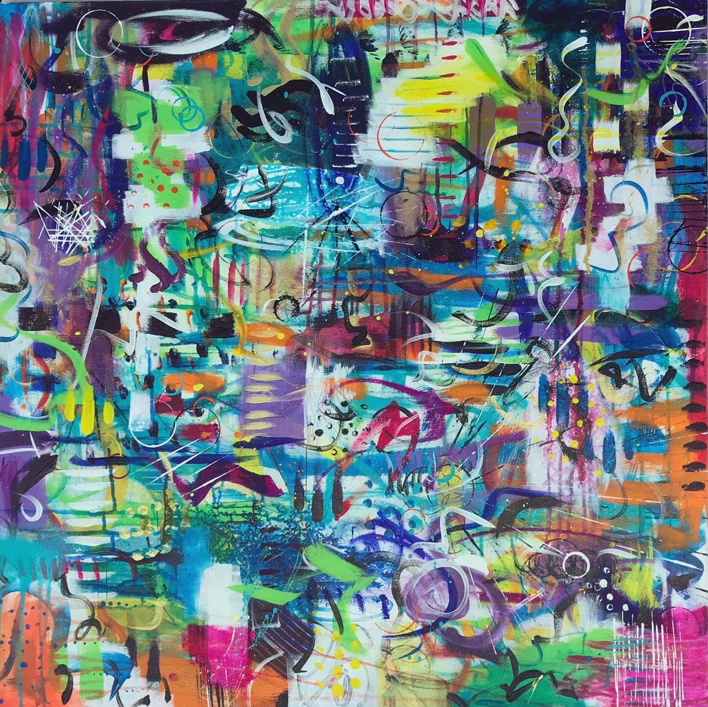 Galactic (2019) 30&rdquo; x 30&rdquo; original abstract painting.  Available! 
.
.
.
.
.
.
 #brilliantaquastudios #shopart #artforthehome #abstractartwork #processartist #contemporaryart #markmaking #markmakingart #contemporaryartist #processdrivenar