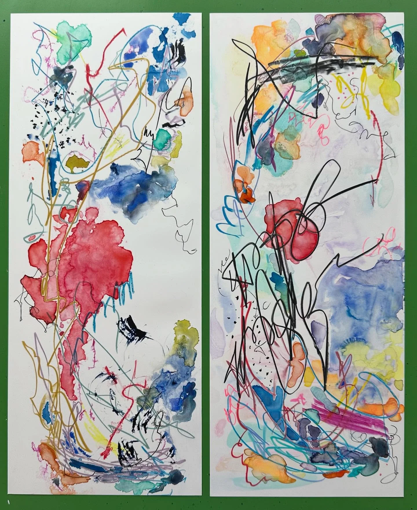 Loving this pair of 6&rdquo; x 15&rdquo; paintings!! #brilliantaquastudios
