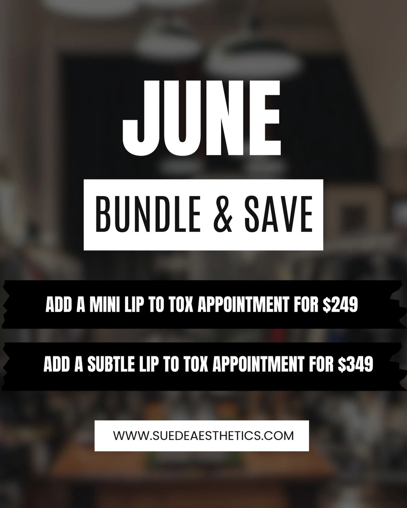 June is the month to bundle + save! ☀️
Add a Mini Lip to any tox appointment for just $249 or a Subtle Lip for $349 &mdash; that&rsquo;s a $50 savings either way.
Fresh lips + smooth skin = summer ready 🙌

‼️Reminder‼️
July is baby month- so June is