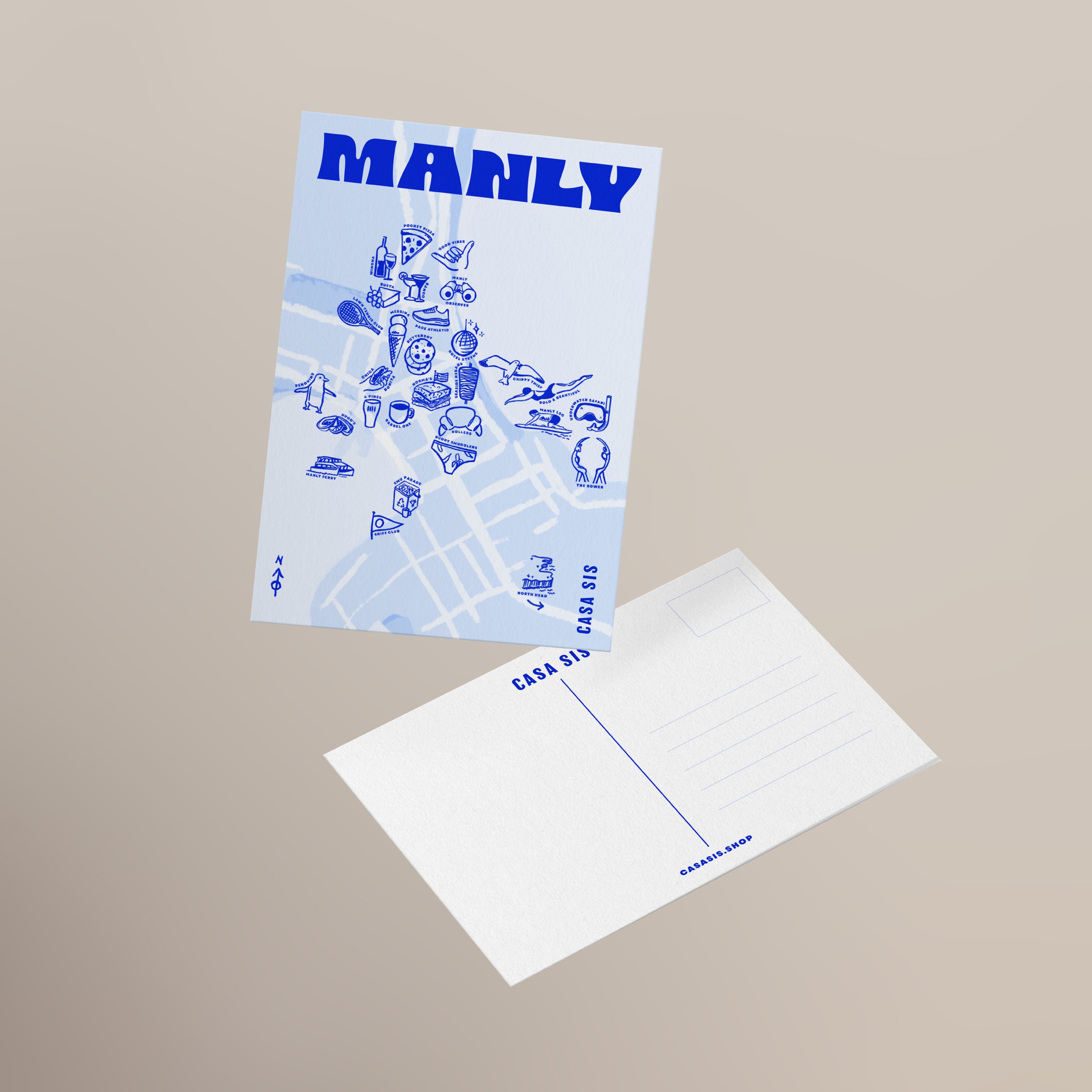 Postcard – Manly map