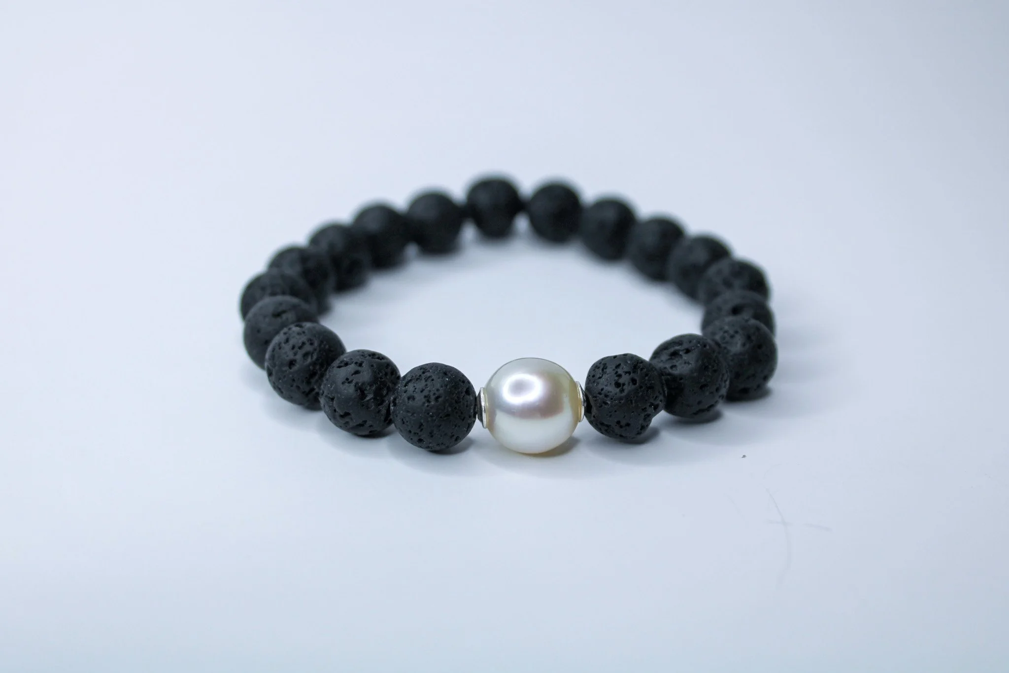 Lava & south sea pearl bracelet