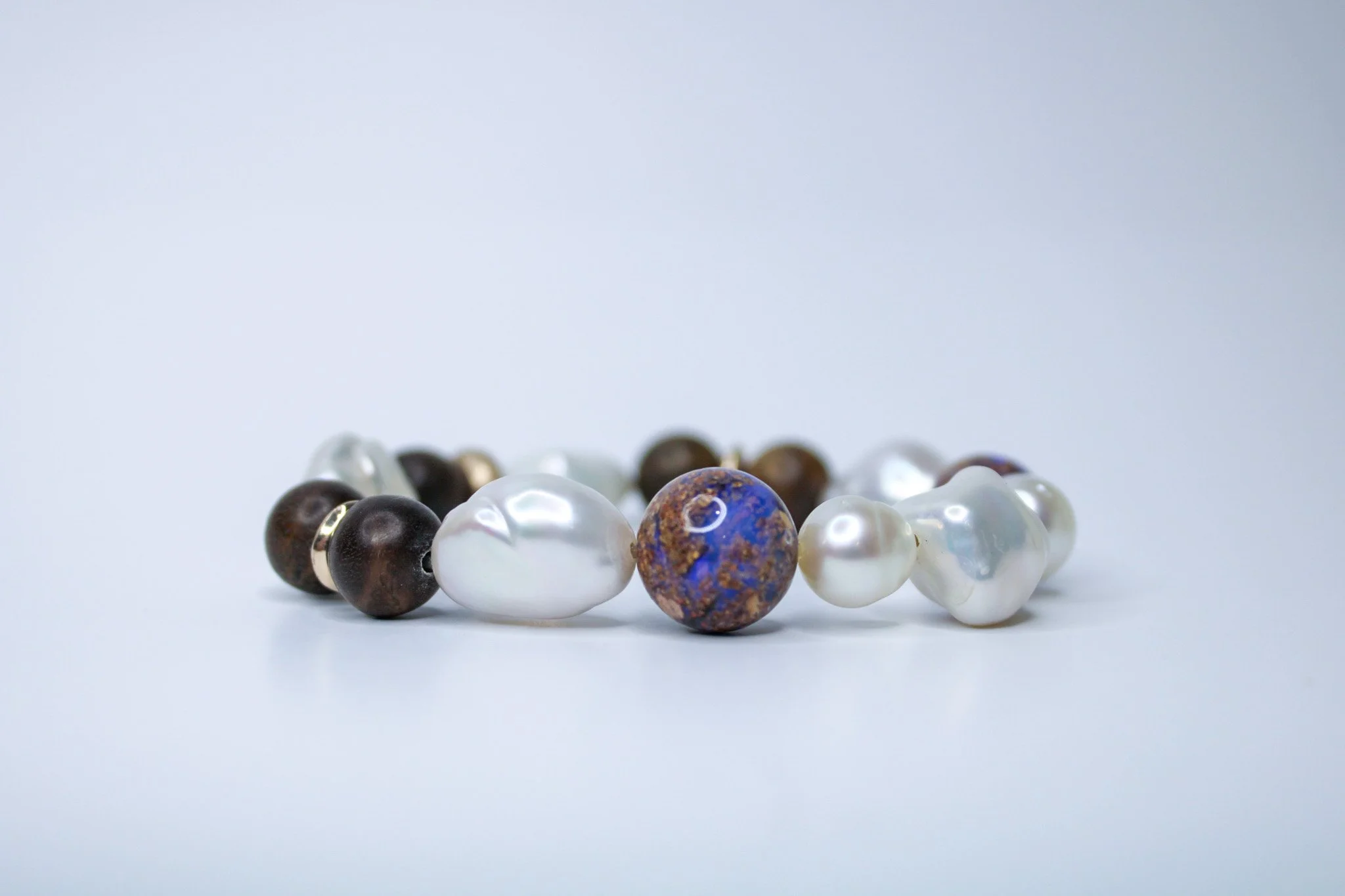Opals & south keshi pearl bracelet