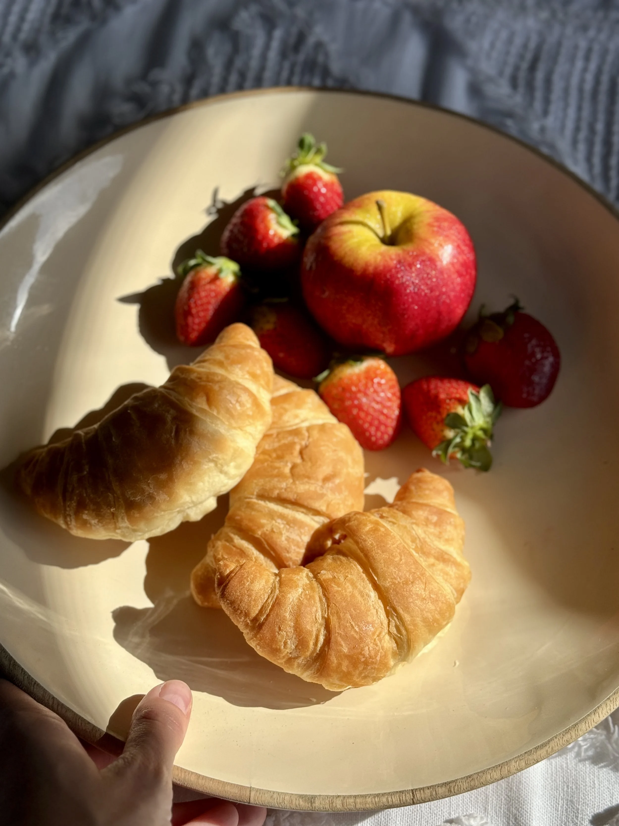 Croissant and strawberries