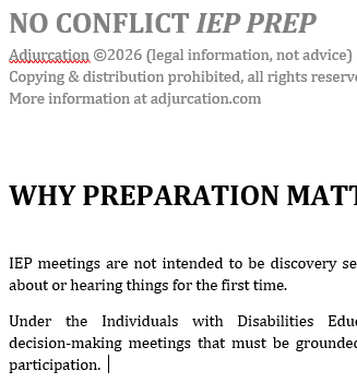 IEP Meeting Prep Guide