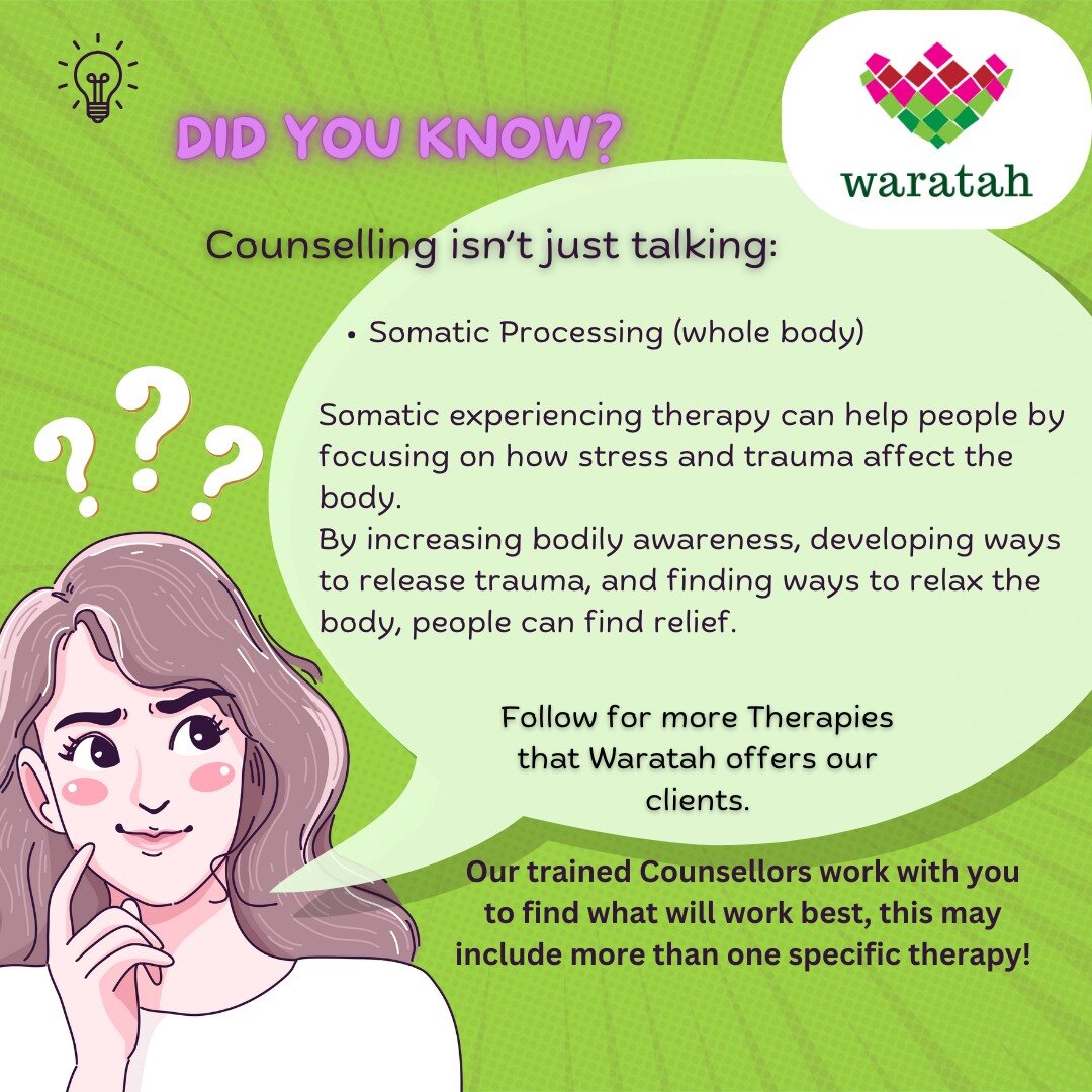 Waratah strives to offer our clients a wide variety of differing Therapies. 
Over the next few weeks, we will be sharing the Therapies our Counsellors can offer that is more than just talking! 

Waratah: family and domestic violence counselling, educ