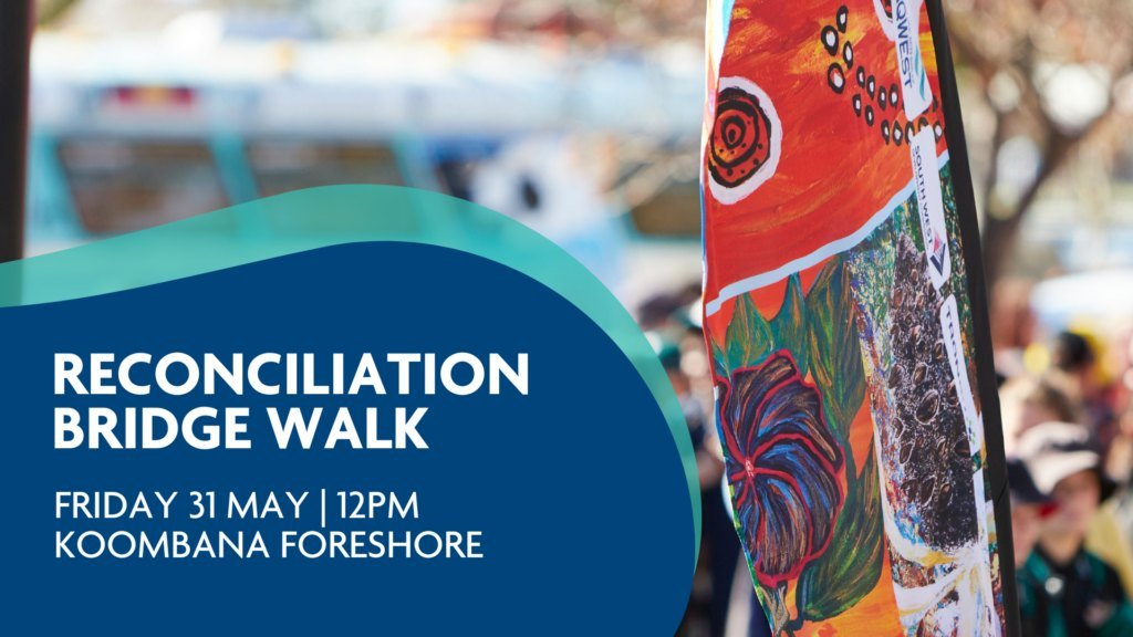 Join us in walking in this year's Reconciliation Bridge Walk in Bunbury. 
Friday, May 31st
12pm
A day for connection, celebrating reconciliation and Elders sharing their knowledge. 

Further details:
bunbury.wa.gov.au/play/events/reconciliation-bridg