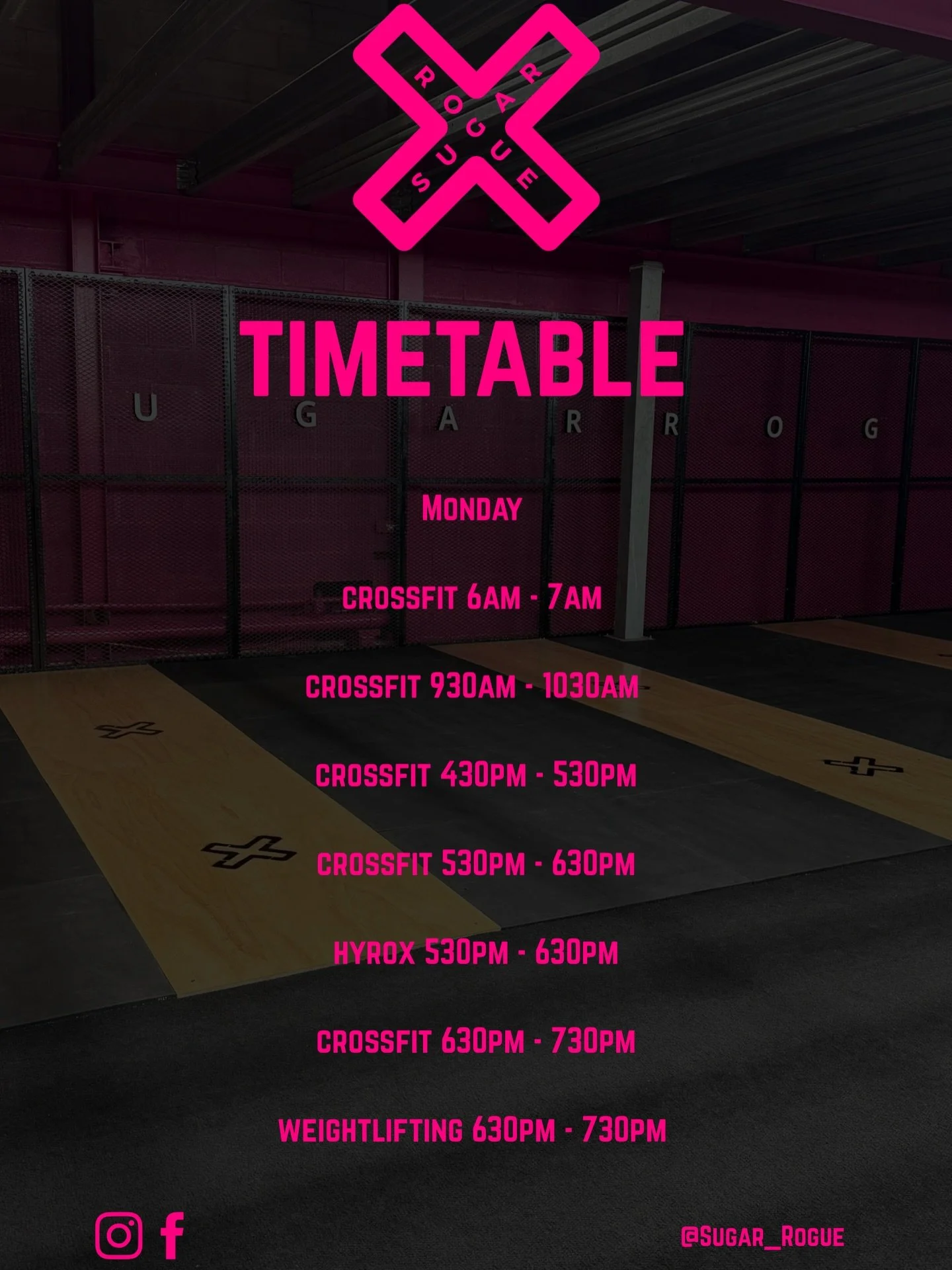 🔥 Sugar Rogues Class Timetable🔥

Here&rsquo;s our current class timetable! As our community grows, we&rsquo;ll be looking to add even more classes to give everyone more opportunities to train.

If you&rsquo;ve been thinking about trying CrossFit, H