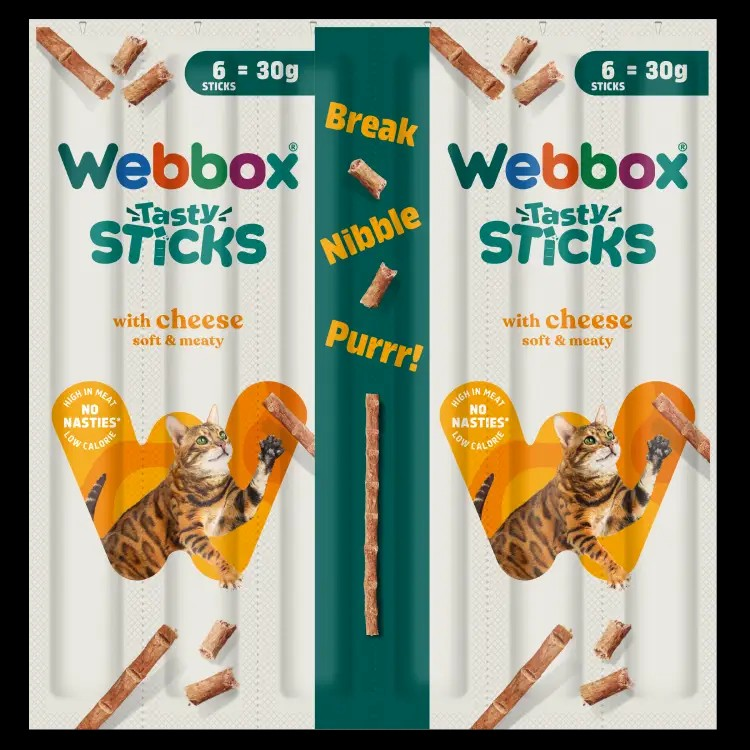 Webbox Tasty Sticks with Cheese Cat Treats – 30g