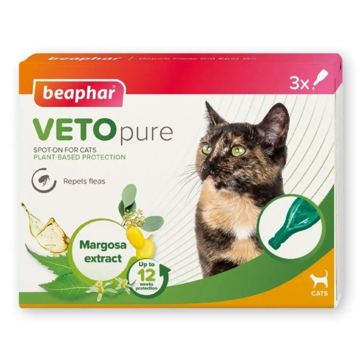 Beaphar VETOpure Plant-Based Flea Spot-On for Cats x3