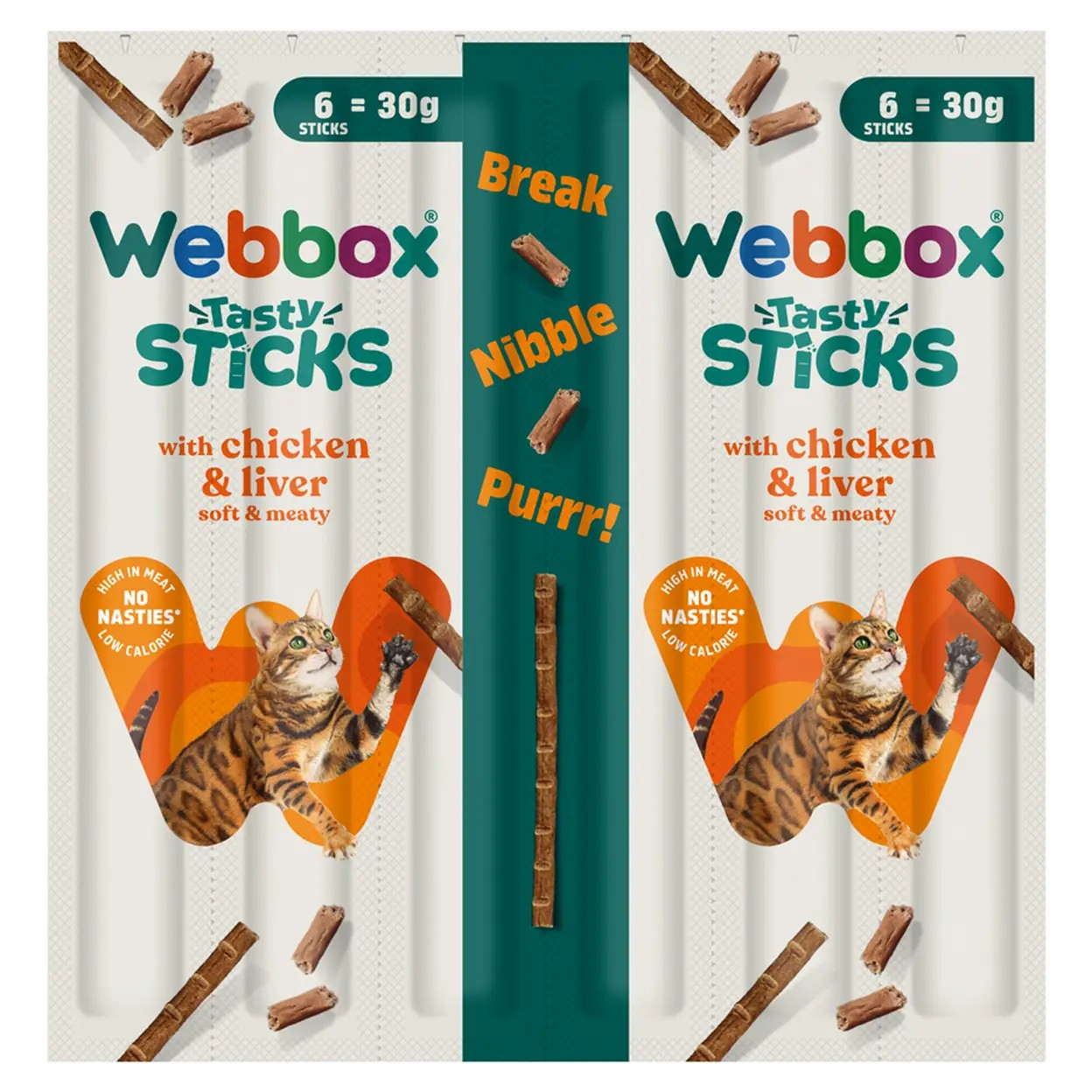Webbox Tasty Sticks Chicken & Liver Cat Treats – 30g