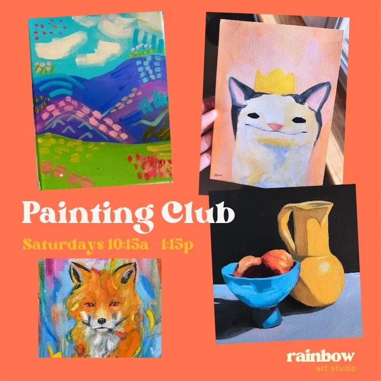 🎨 Painting Club every Saturday morning for artists 12-17 yrs old.

🌈 Explore your ideas using acrylic, watercolor, or oil paint! Immerse yourself in a long term project or dip into a new experimental project. Monica will guide artists, provide crea