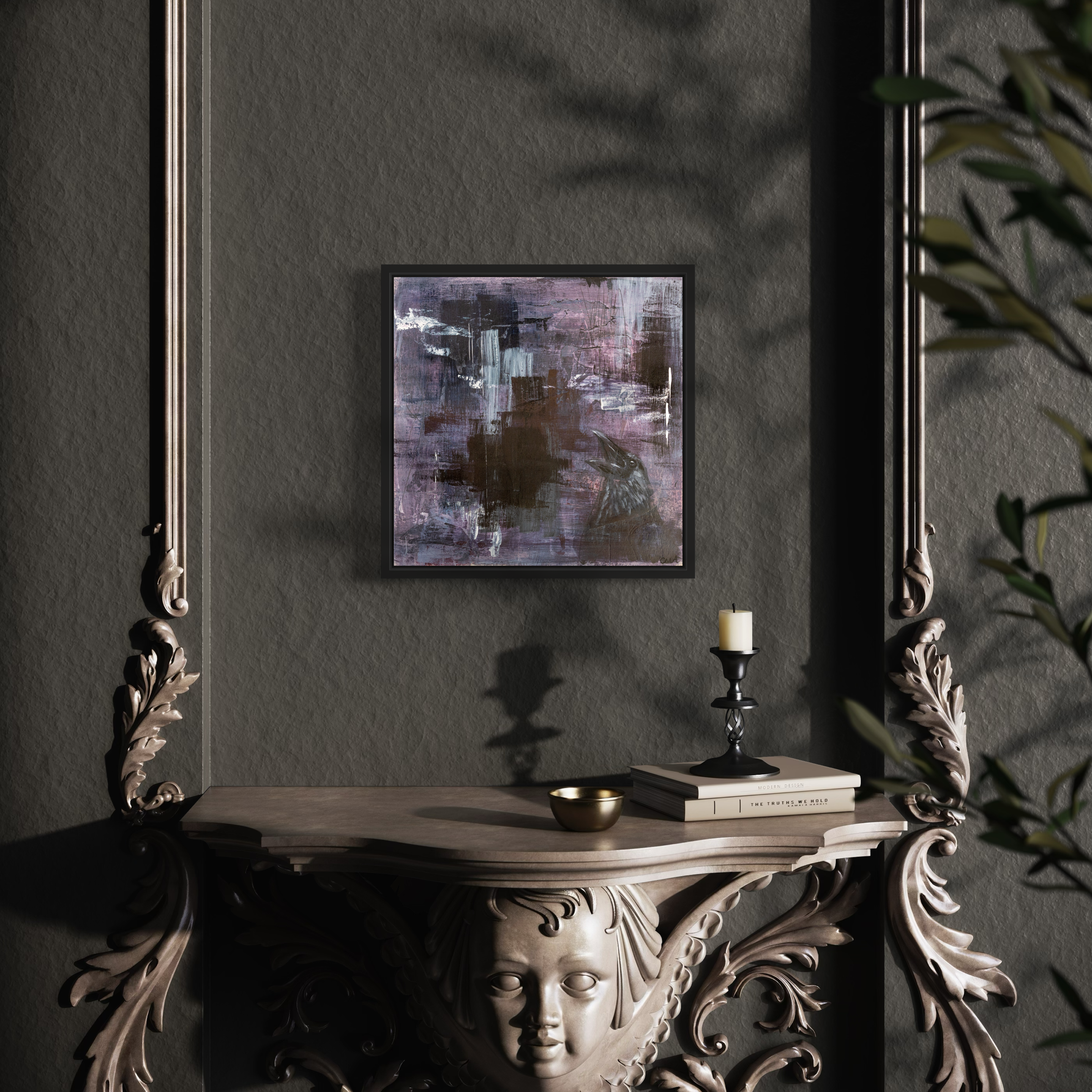 Gothic art for dark interiors. Art for the living room. Art by Cally Anderson