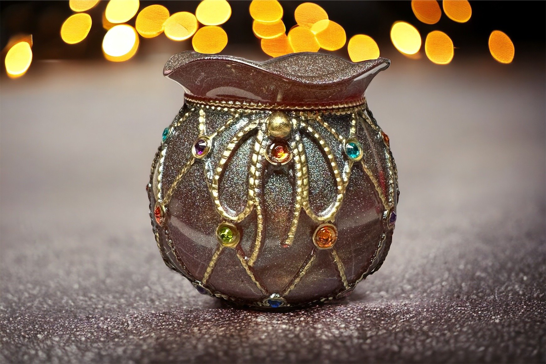 Sack Jar with Jewels - 4"