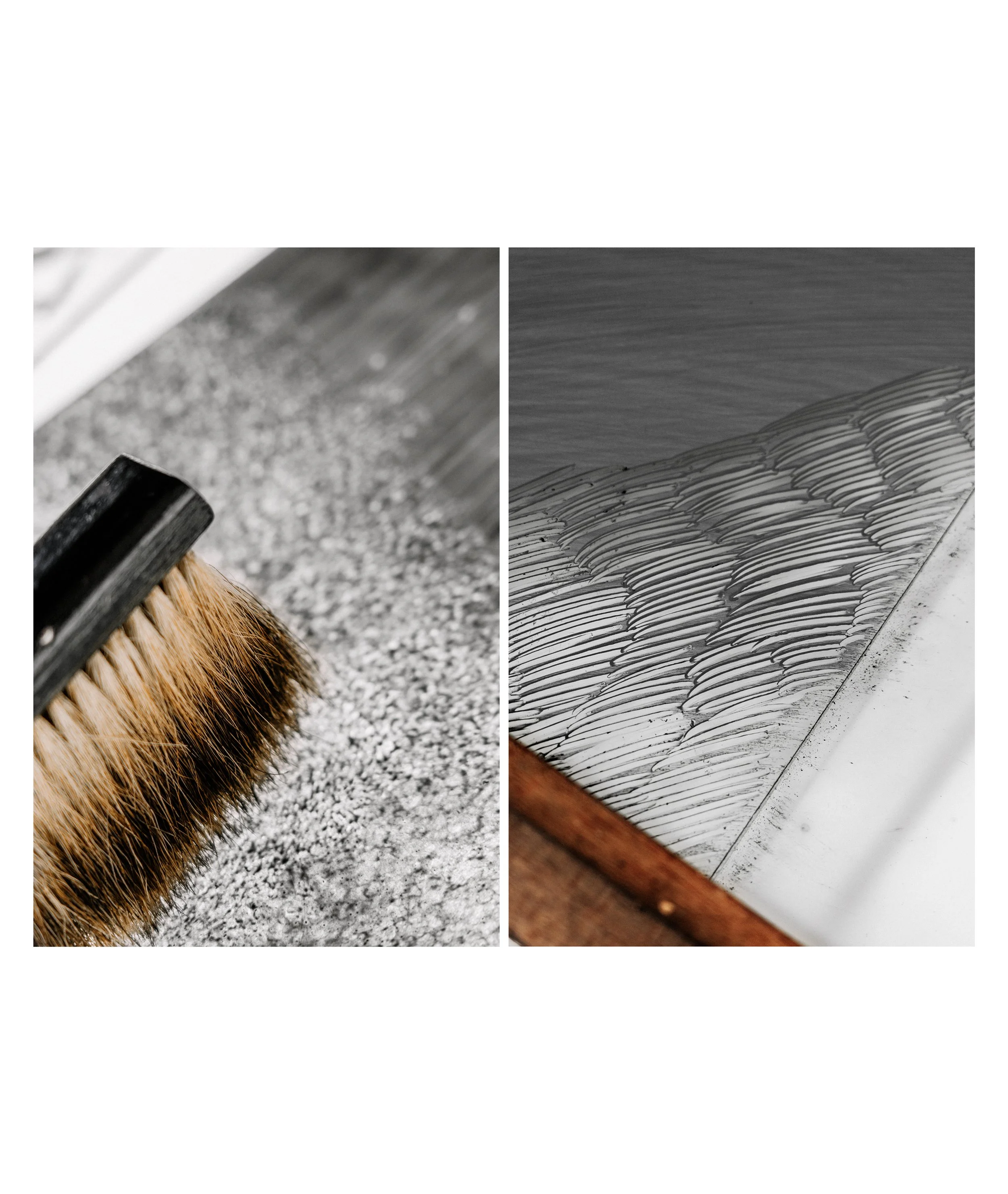 Mélanie Faucher artiste peintre verrier dans son atelier dédié au travail du vitrail