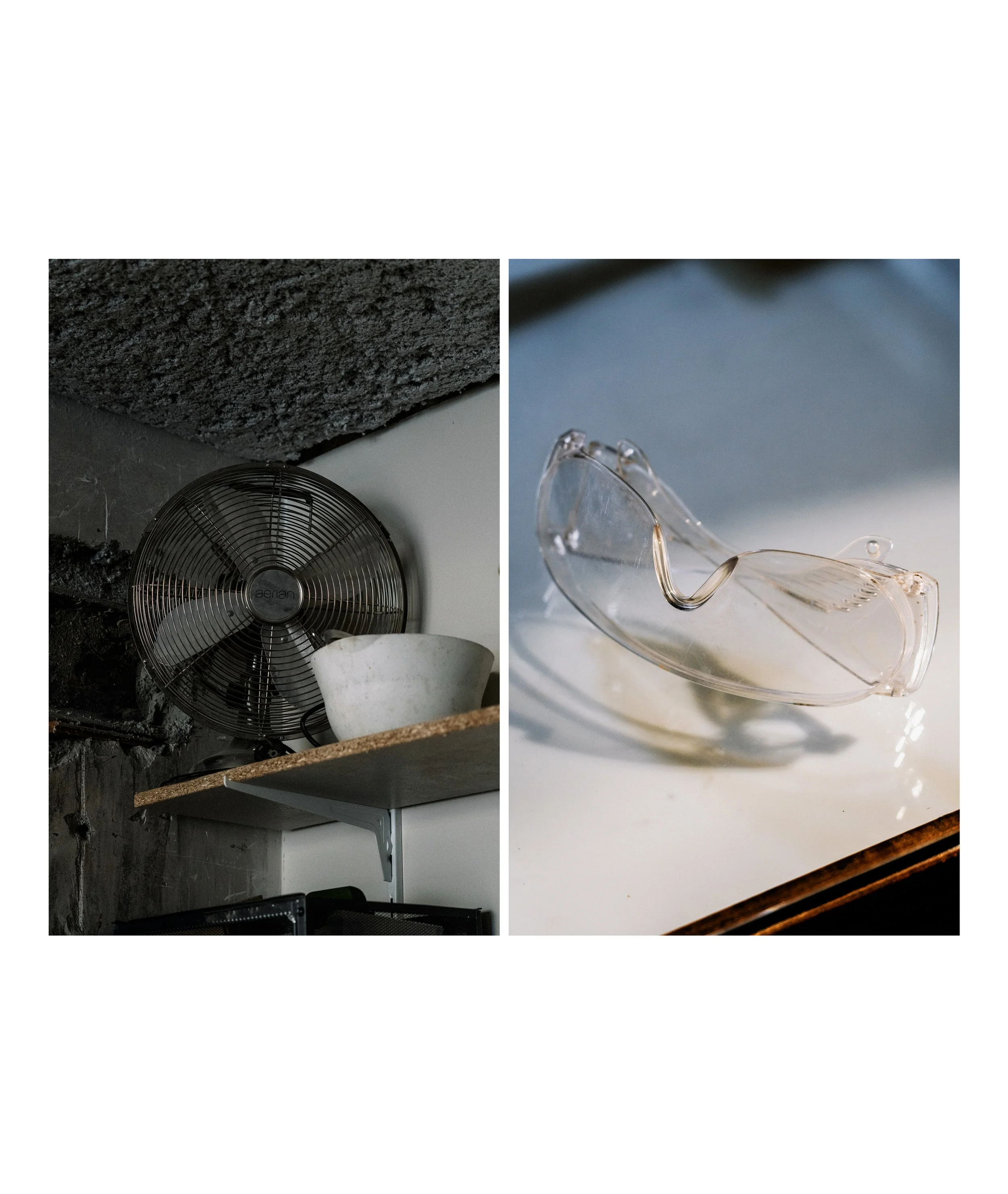 Mélanie Faucher artiste peintre verrier dans son atelier dédié au travail du vitrail