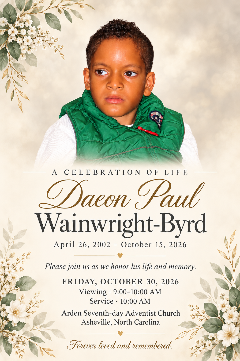 Daeon Paul's Celebration of Life