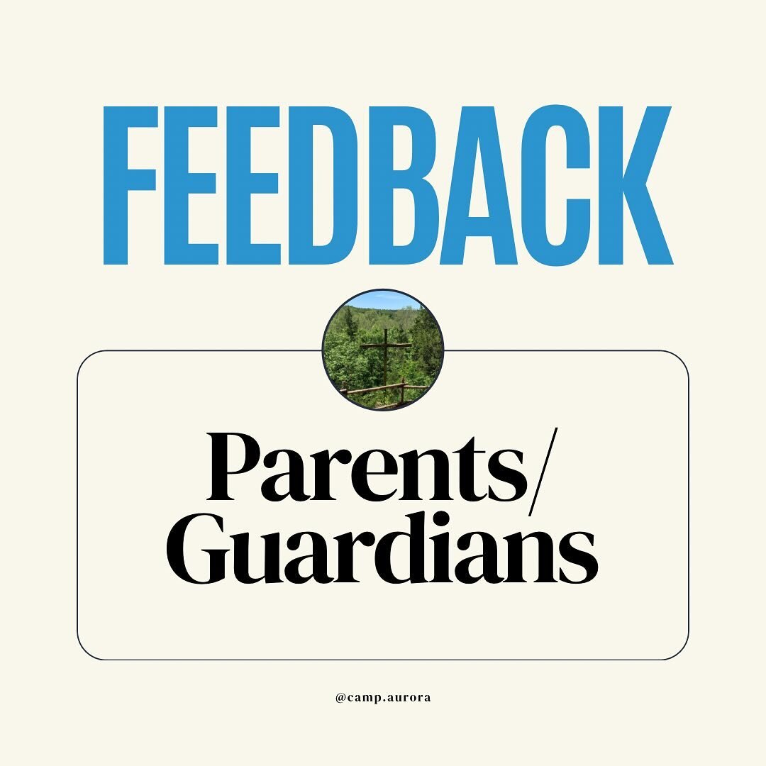 Parents/Guardians: We need your feedback! ⭐️

We would love to add testimonials to our website to encourage others to join the Camp Aurora Community! 

👉 Click the link below to share your feedback about how Camp Aurora has impacted your camper&rsqu