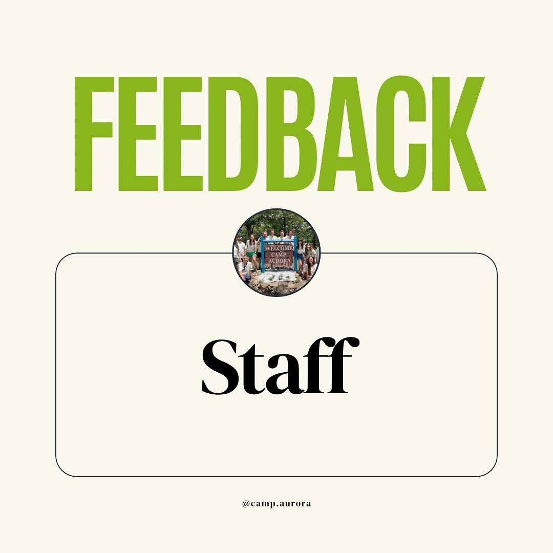 Staff: We need your feedback! ⭐️

We would love to add testimonials to our website to encourage others to join the Camp Aurora Community! 

👉 Click the link below to share your feedback about how Camp Aurora has impacted your life! 

https://docs.go