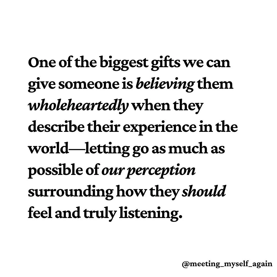 I&rsquo;ve been noticing lately, and feeling so much gratitude for the way people in my life really LISTEN &lt;3 Listen without projection, without analysis, but just with this profound gentleness, presence, kindness, curiosity. 

They are so in it w