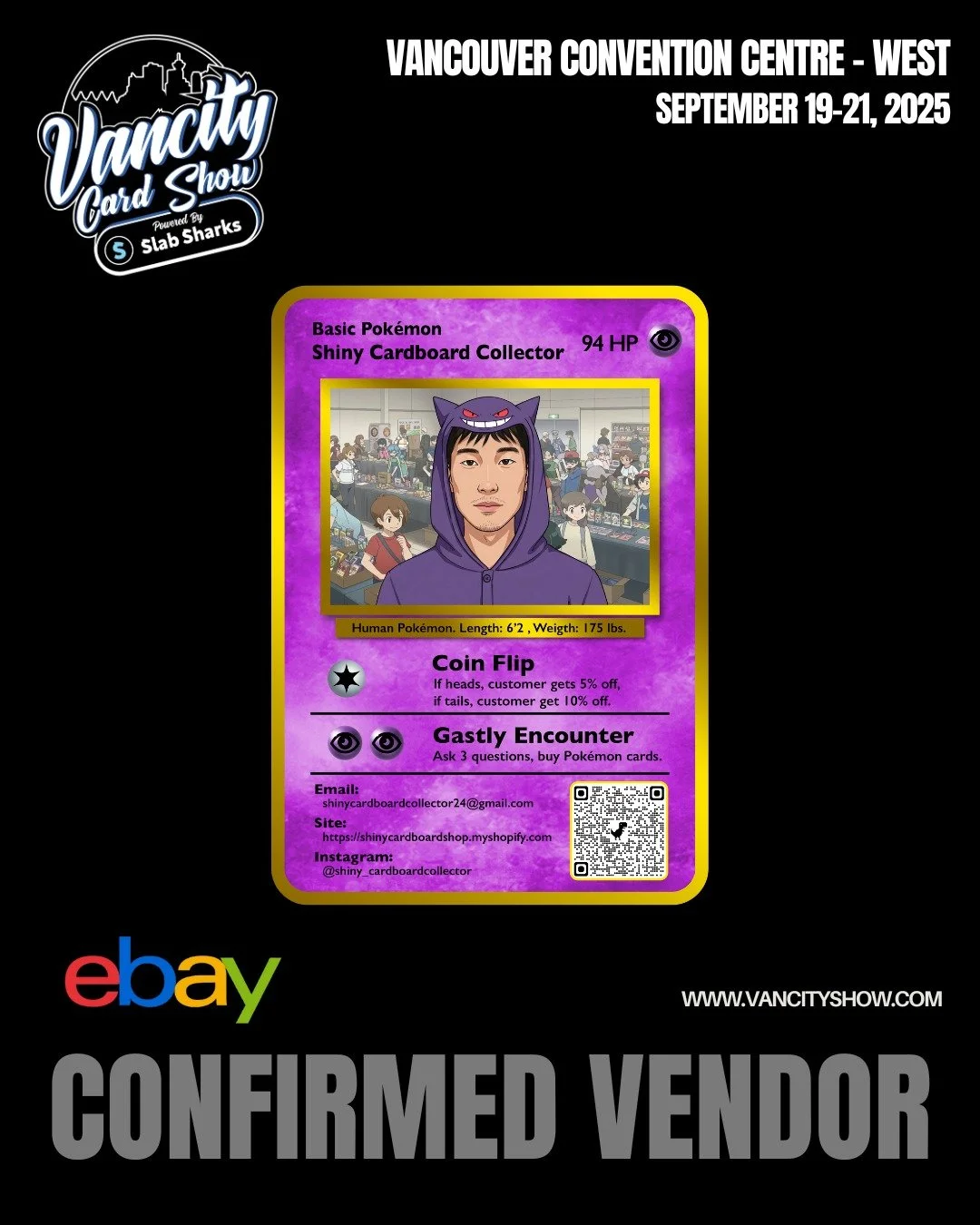 🚨 Vendor Spotlight: 
@shiny_cardboardcollector 🚨

We&rsquo;re hyped to announce that @shiny_cardboardcollector will be joining us at the VanCity Card Show! 🔥🎉

If you're all about Pok&eacute;mon, you need to stop by their table. This vendor is a 