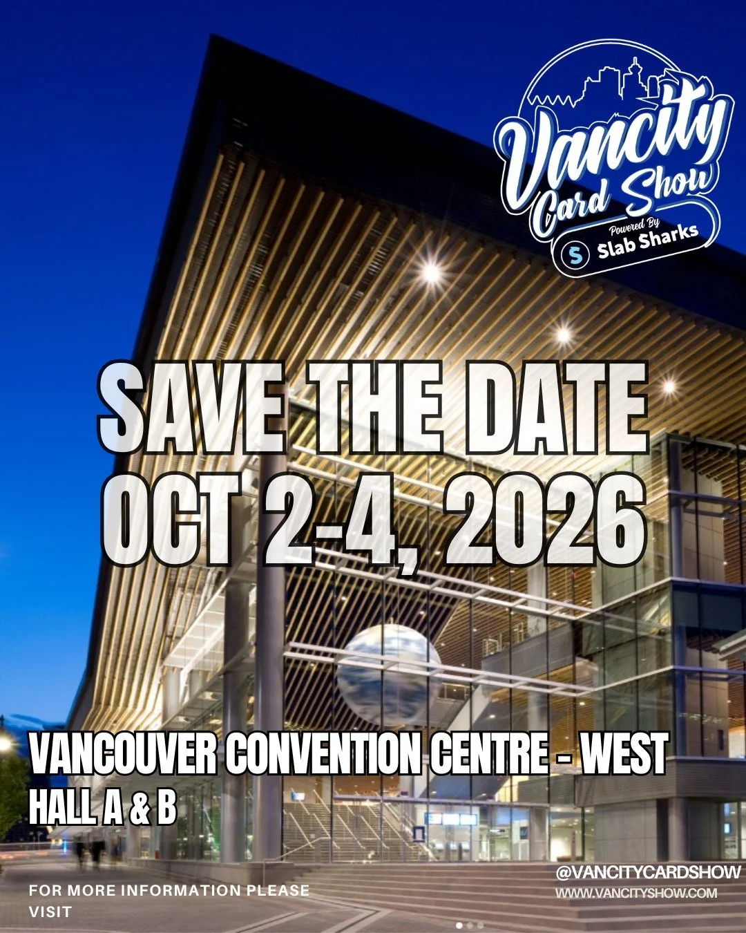 We&rsquo;re so back!!!

The Vancity Card Show returns to the Vancouver Convention Centre West &mdash; October 2-4, 2026.

Same vibes. Same big show.
Just a new home in Hall A &amp; B this time around.

📍 Vancouver Convention Centre West
📅 October 2