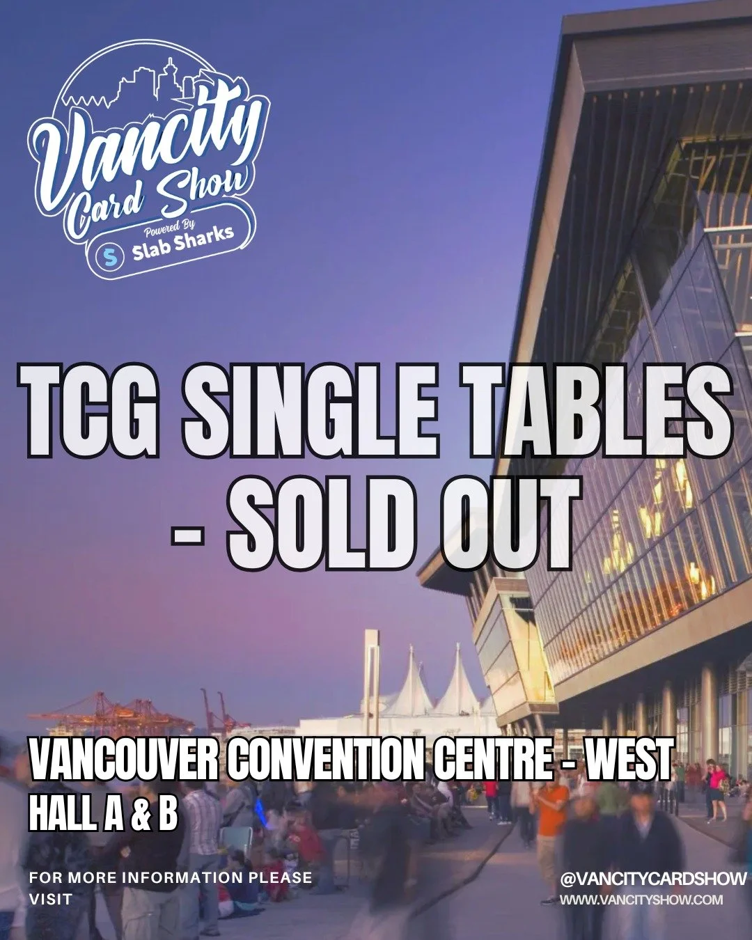 TCG fam&hellip; you showed UP 💥

All TCG Single Tables are officially SOLD OUT for the Vancity Card Show! 🙌🔥 

The demand has been unreal and we&rsquo;re beyond grateful for the support.

If you missed out, don&rsquo;t stress just yet- TCG vendors