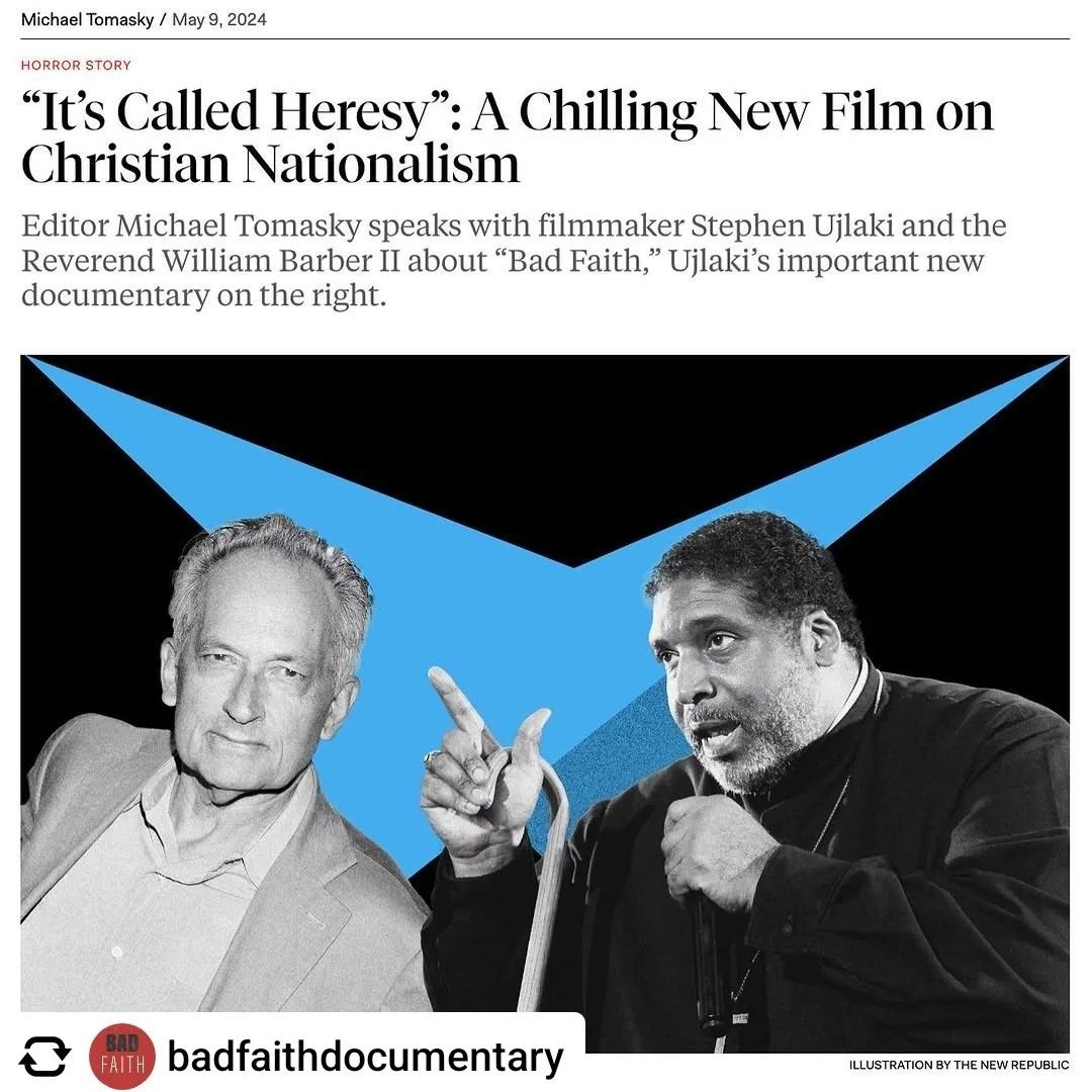 Everyone MUST SEE THIS FILM!
#BadFaith

Posted @withregram &bull; @badfaithdocumentary &ldquo;It&rsquo;s Called Heresy&rdquo;: A Chilling New Film on Christian Nationalism 
Michael Tomasky
THE NEW REPUBLIC
May 9, 2024

Watch in this Youtube link: 

h